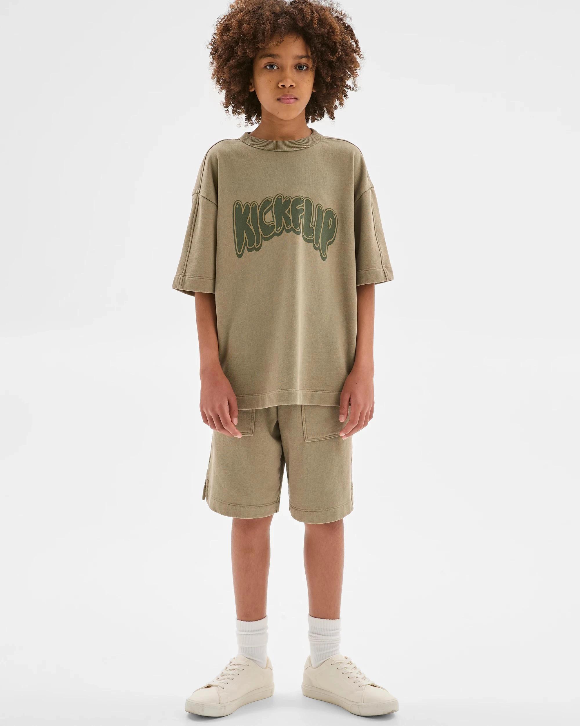 1 Target Kids Australian Cotton Blend Oversized Washed T-Shirt GREEN, 1 of 7
