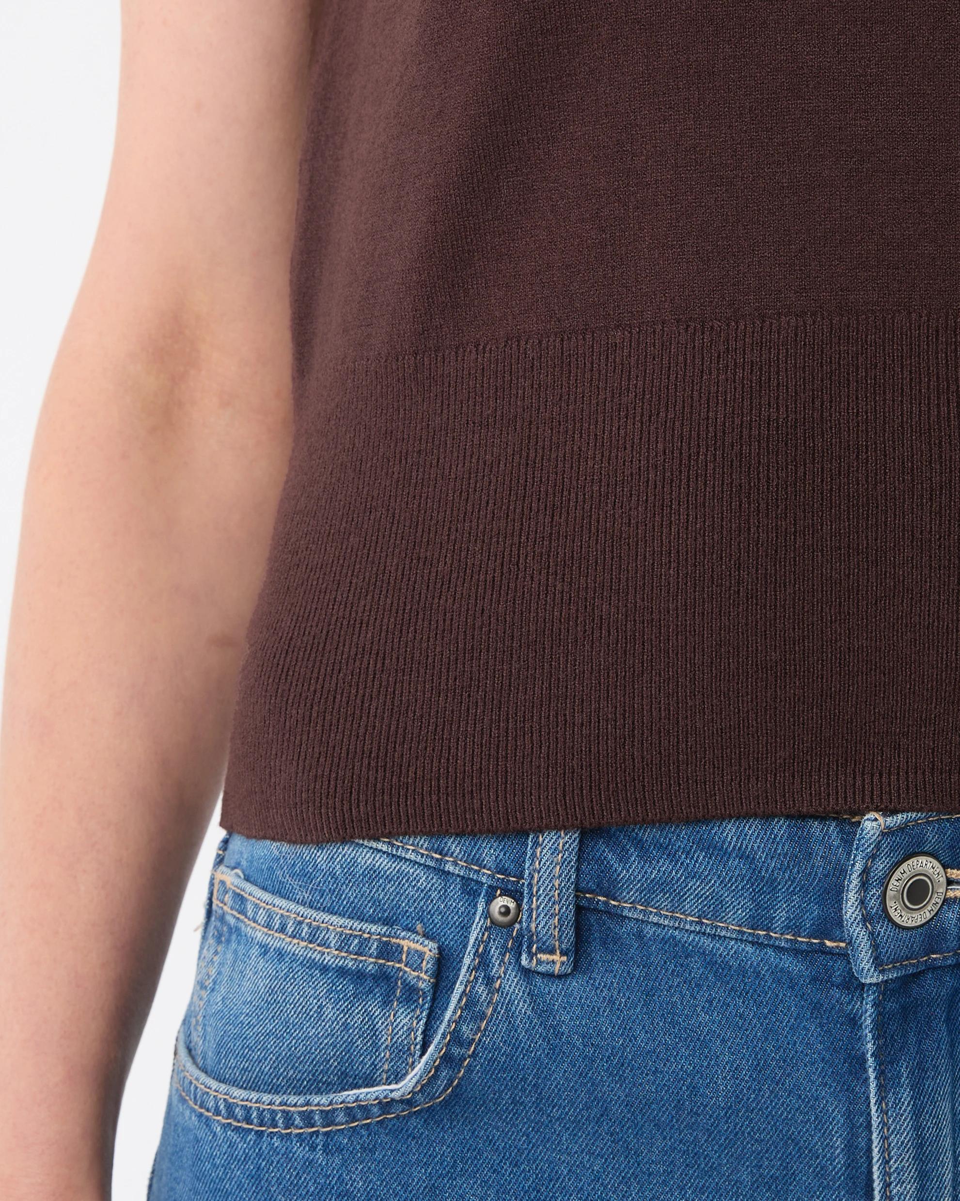 6 Sleeveless Roll Neck Top Choc Plum, 6 of 7