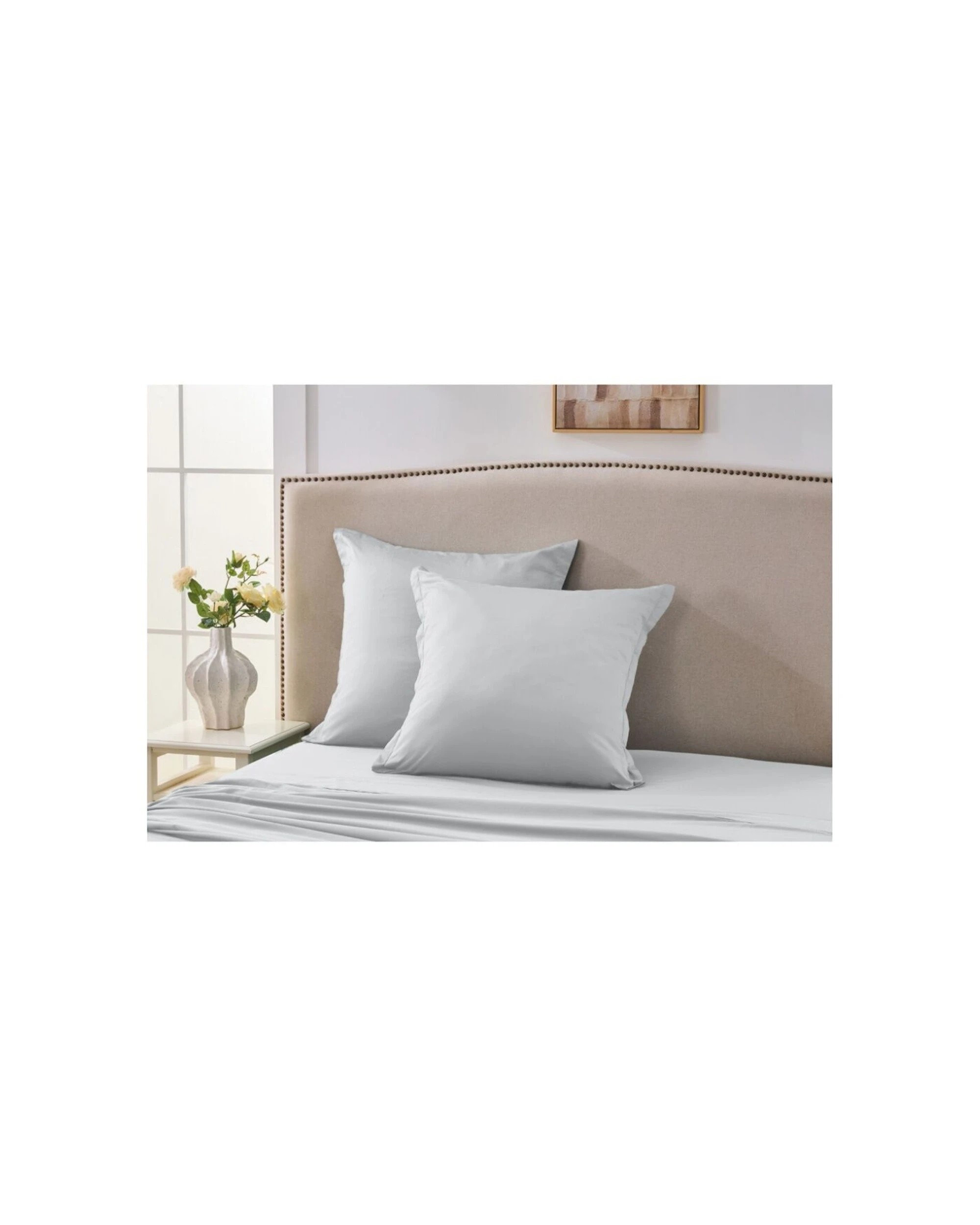 1 Grosvenor House Egyptian Cotton Tailored European Pillowcase 4PK 500TC - Silver, 1 of 2