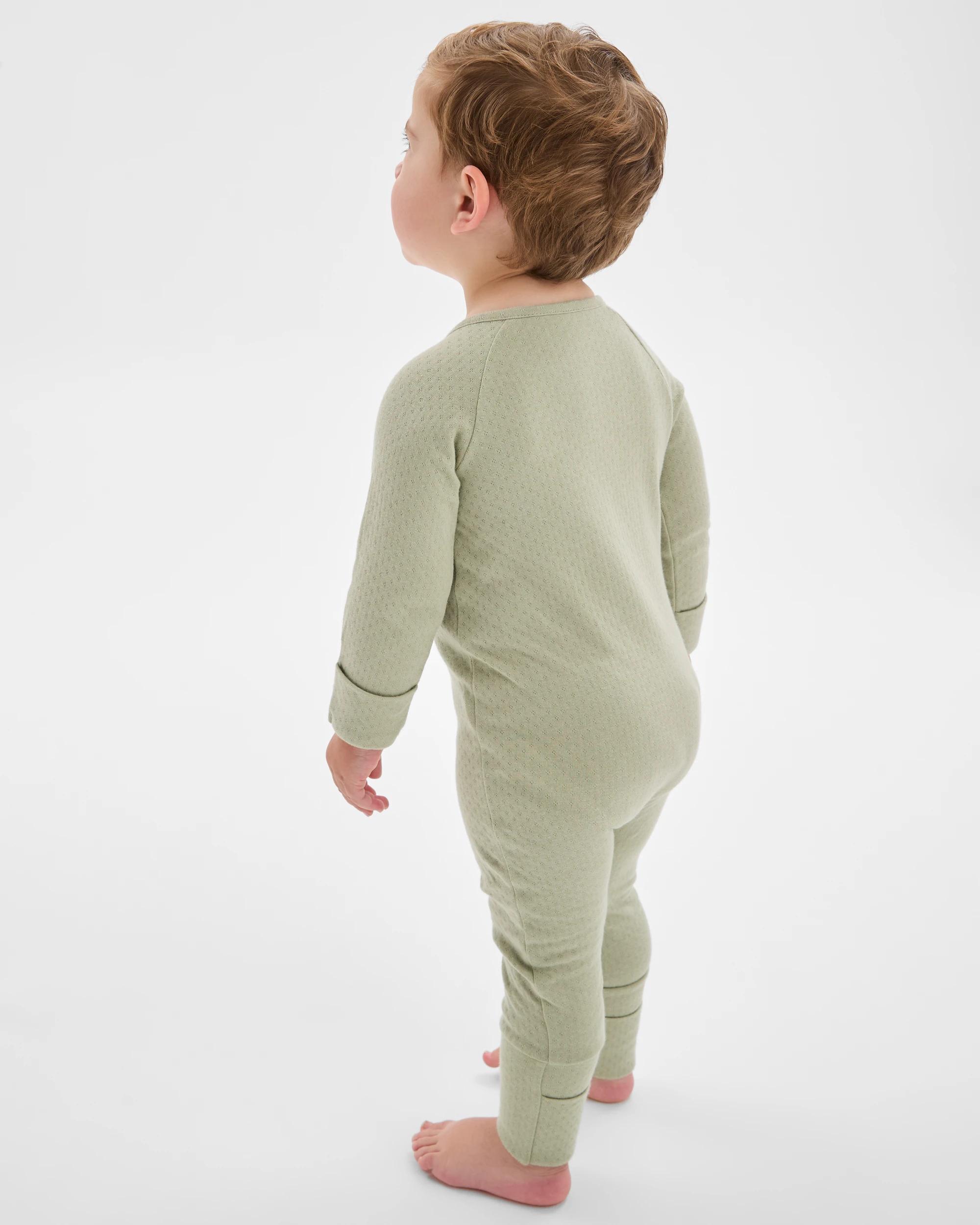 3 Target Baby Baby Organic Cotton Pointelle Zip Coverall DESERT SAGE, 3 of 5