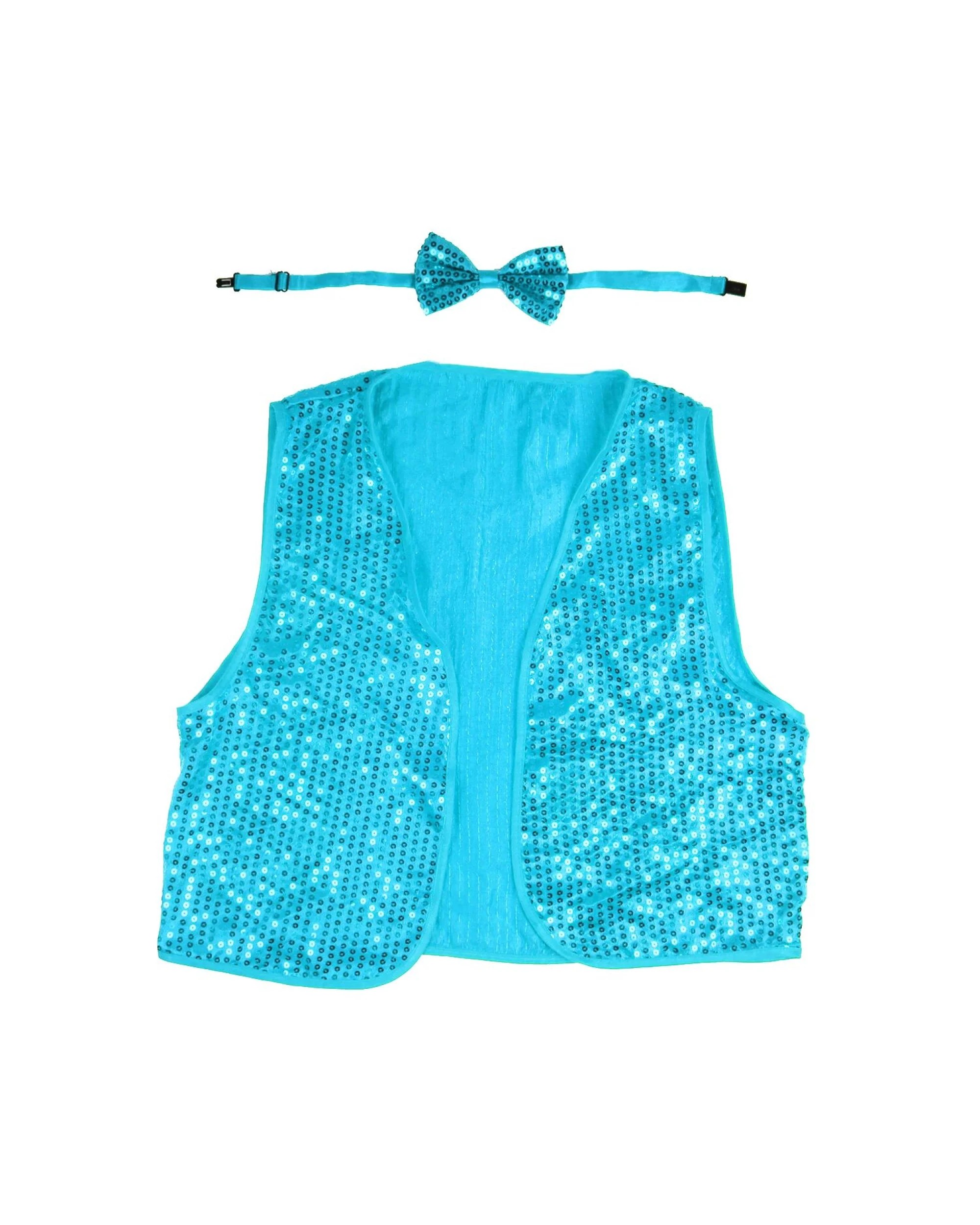 1 BR Costumes Kids Sequin Vest and Bow Tie Set for 80s Party Dress Up, 1 of 2