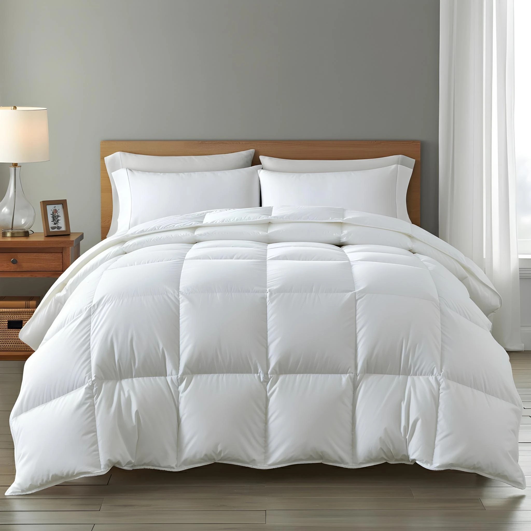 1 Casa Decor Silk Touch Quilt 360GSM All Seasons Antibacterial Hypoallergenic - Double Bed - White, 1 of 4