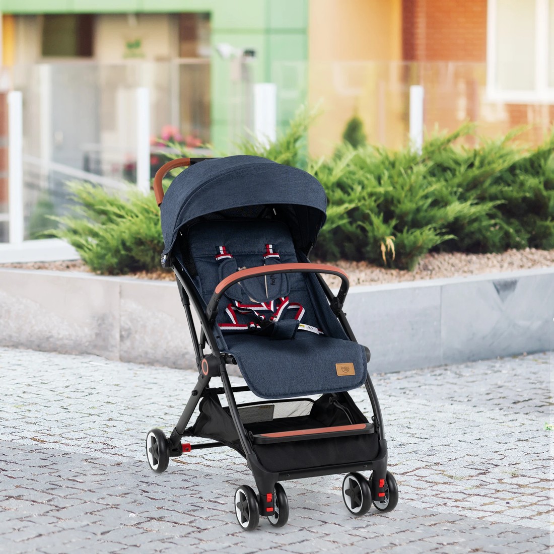 5 Costway Folding Baby Stroller Adjustable Pushchair Pram - Blue, 5 of 6