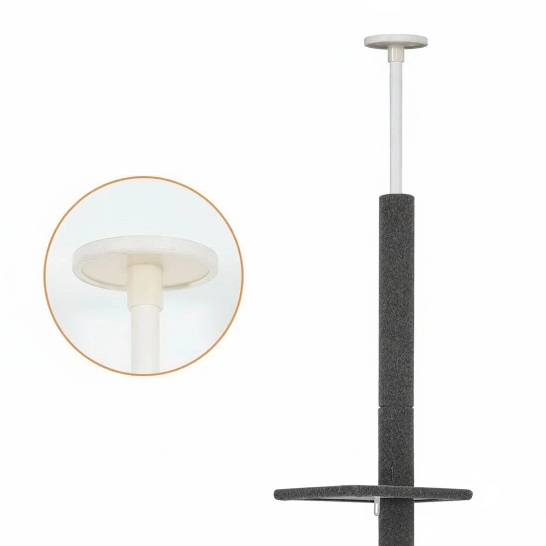 4 i.Pet Cat Tree 290cm Tower Scratching Post Scratcher Floor to Ceiling Cats Bed - Grey, 4 of 4