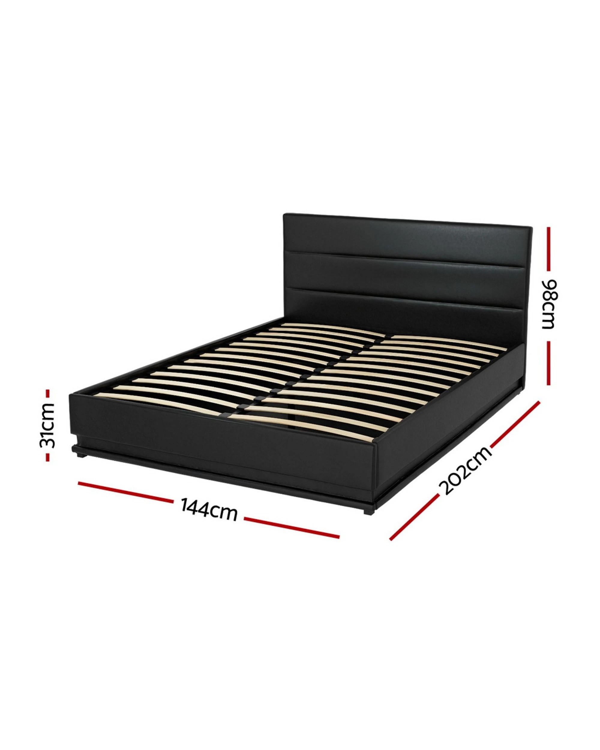 1 Artiss Bed Frame Double Size Led Gas Lift
 - Black, 1 of 2