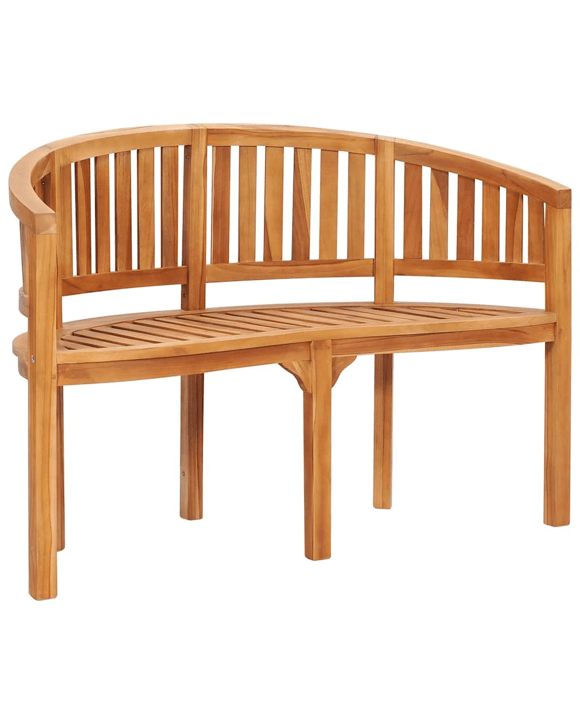 vidaXL Banana Bench Solid Teak Wood - Brown