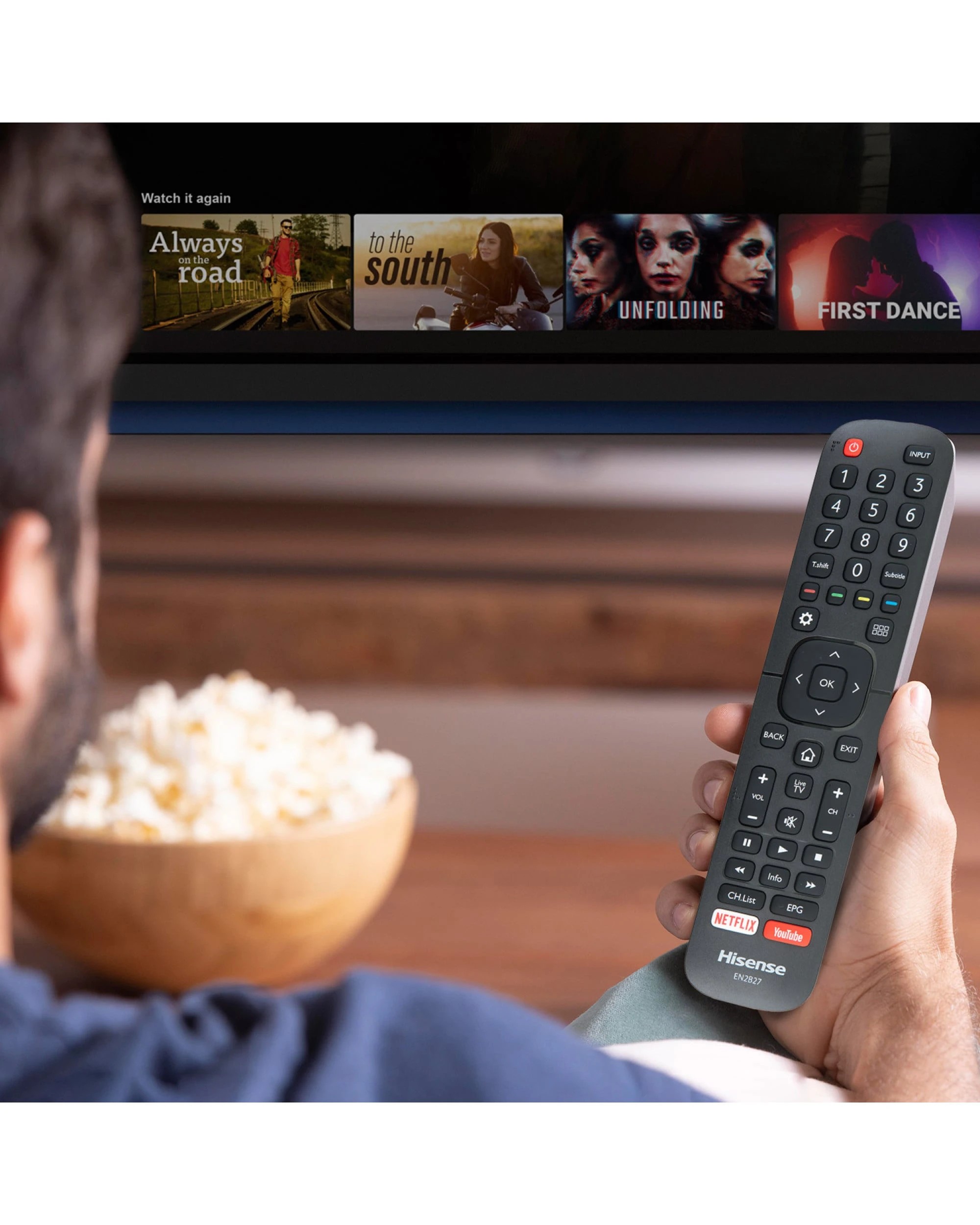 5 Hisense Genuine TV Remote Control T178581 EN2B27 - Black, 5 of 5