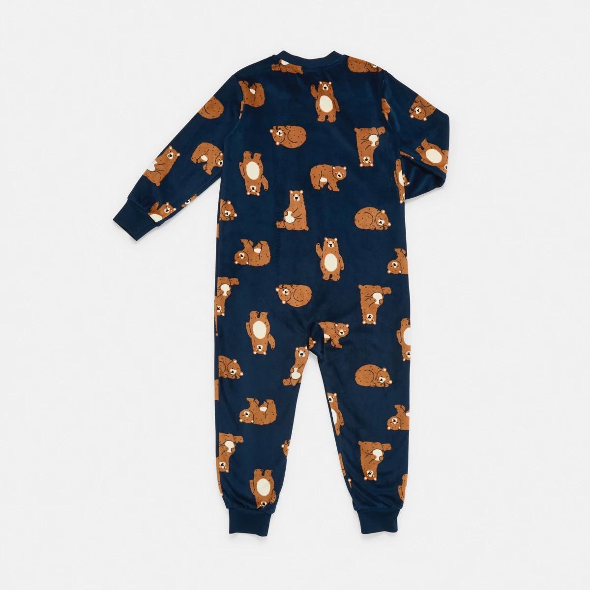 7 Fleece All-In-One Sleepsuit Nvy Bear2, 7 of 9