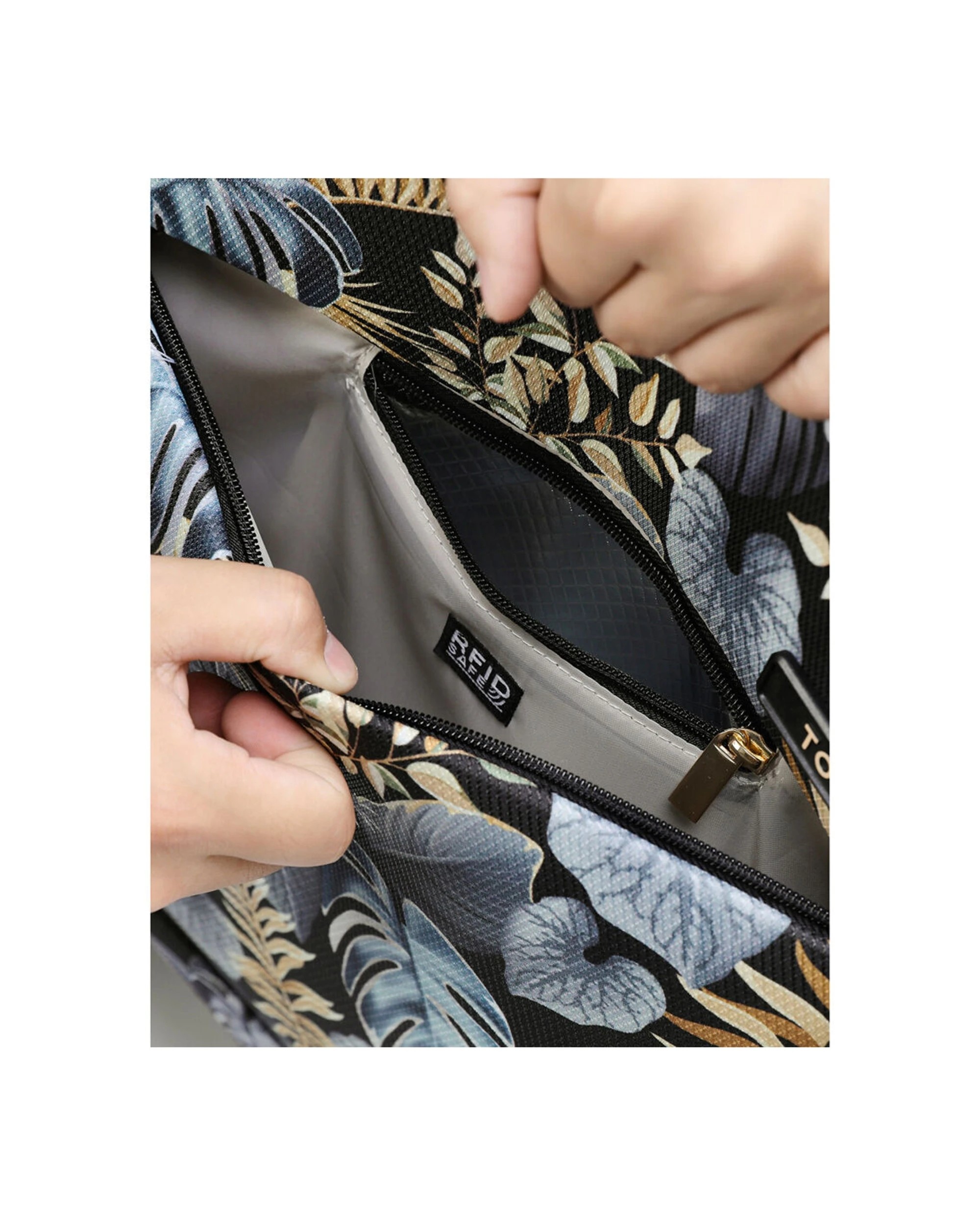 4 Tosca Golden Palm 48L Carry On Luggage Suitcase Small - Pattern, 4 of 6