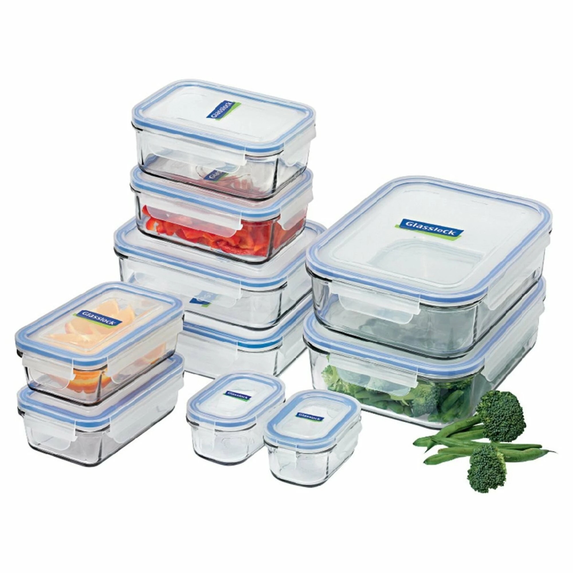 1 Glasslock 10-Piece Tempered Glass Food Container Set, 1 of 1