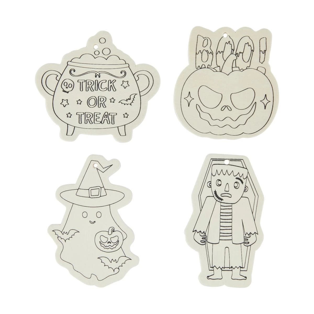 5 11 Piece Paint Your Own Halloween Wooden Ornaments, 5 of 6
