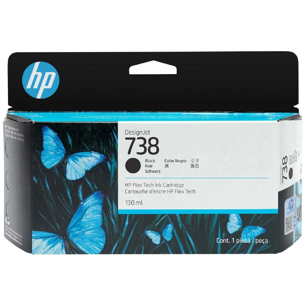 1 HP 738B DesignJet Black Ink 130mL, 1 of 1