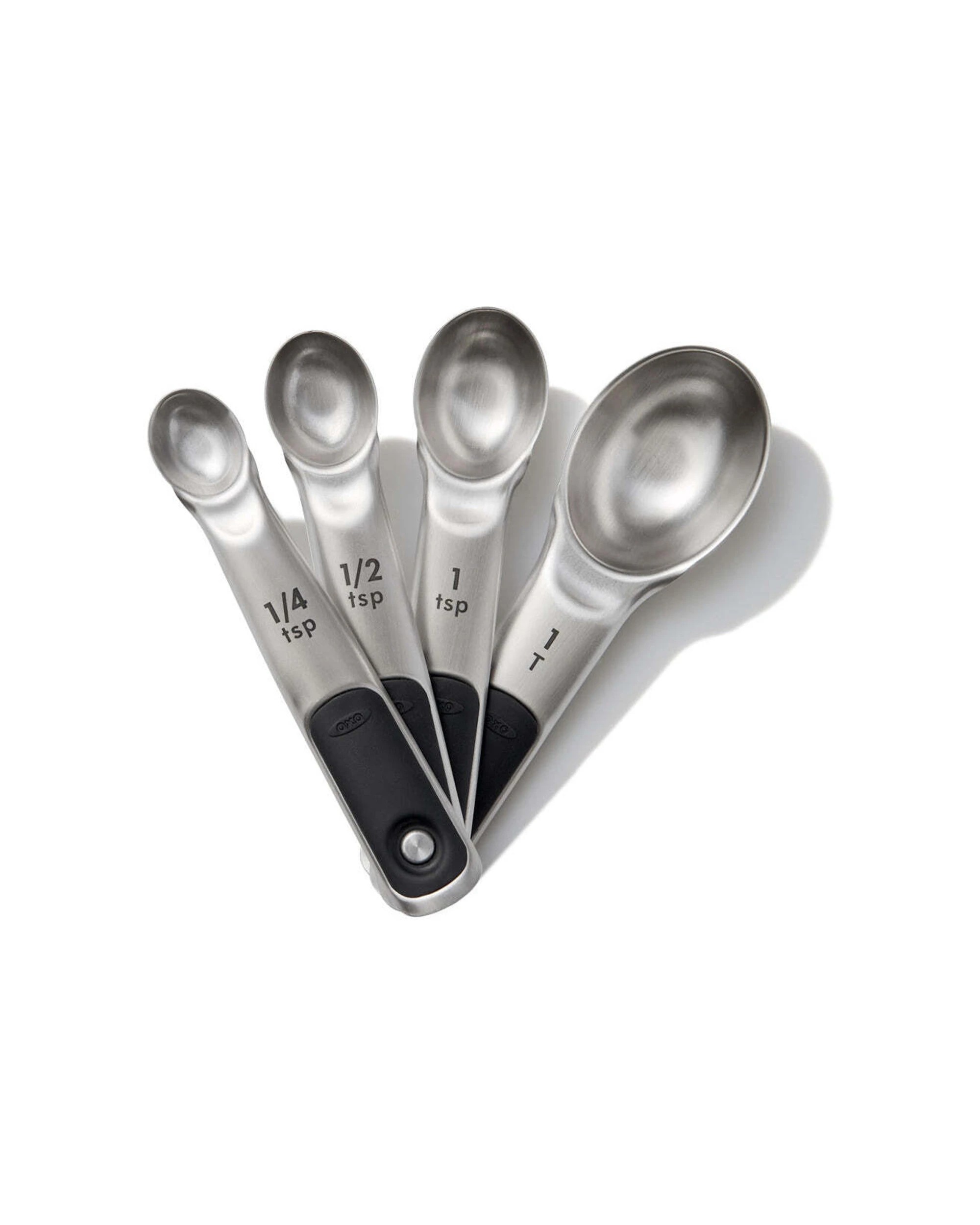 1 Oxo Good Grips 4pc Stainless Steel Measuring Spoon Set Magnetic Non Slip - Silver, 1 of 1