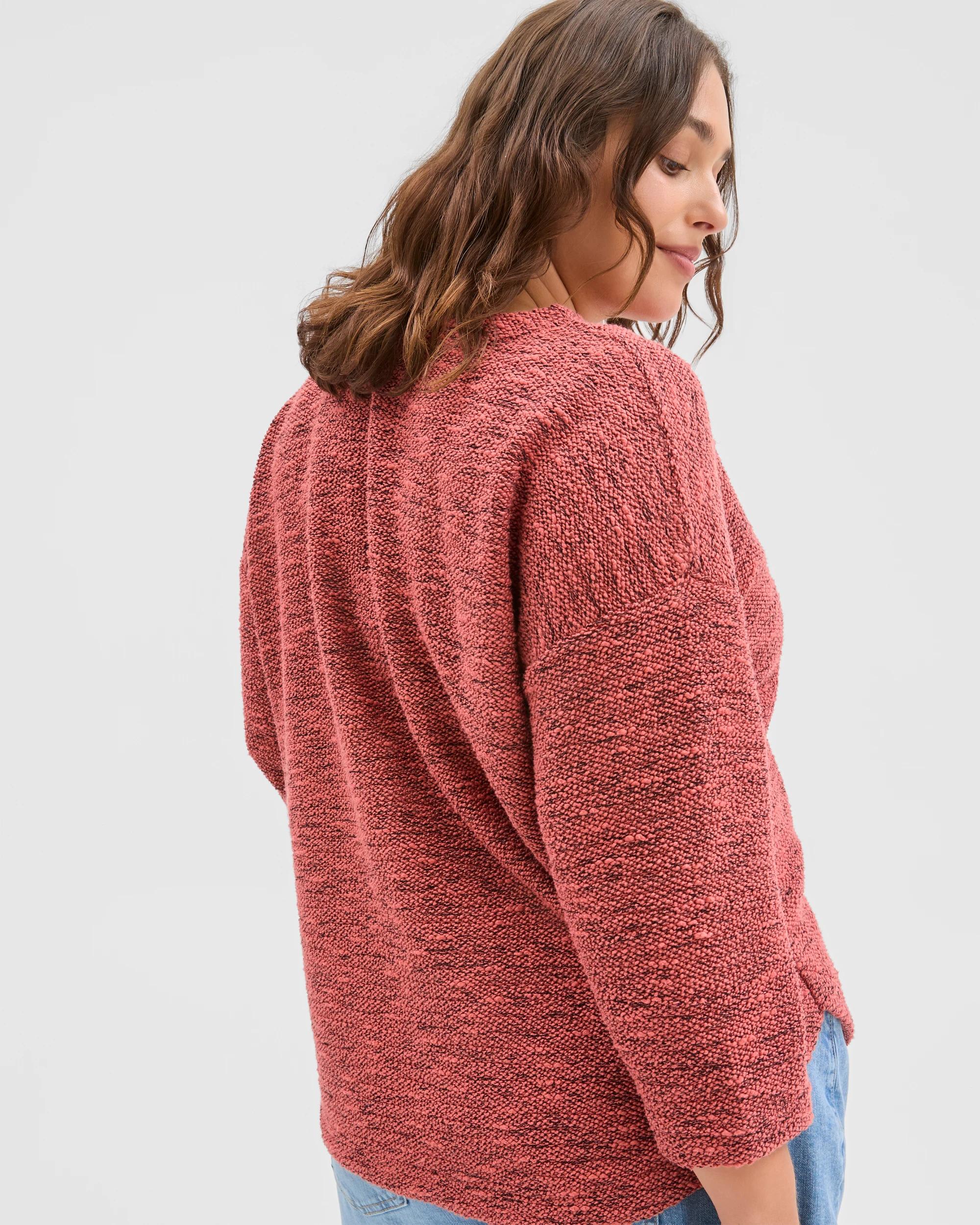 4 Target Curve Plus Size Australian Cotton Blend Curved Hem Textured Top MARSALA, 4 of 6