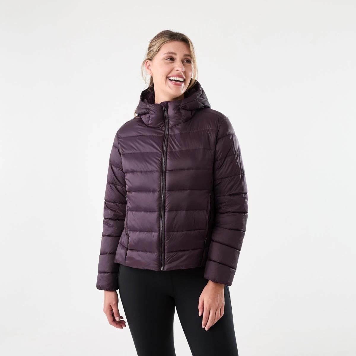 2 Active Womens Packable Puffer Jacket Pur Raisin, 2 of 7
