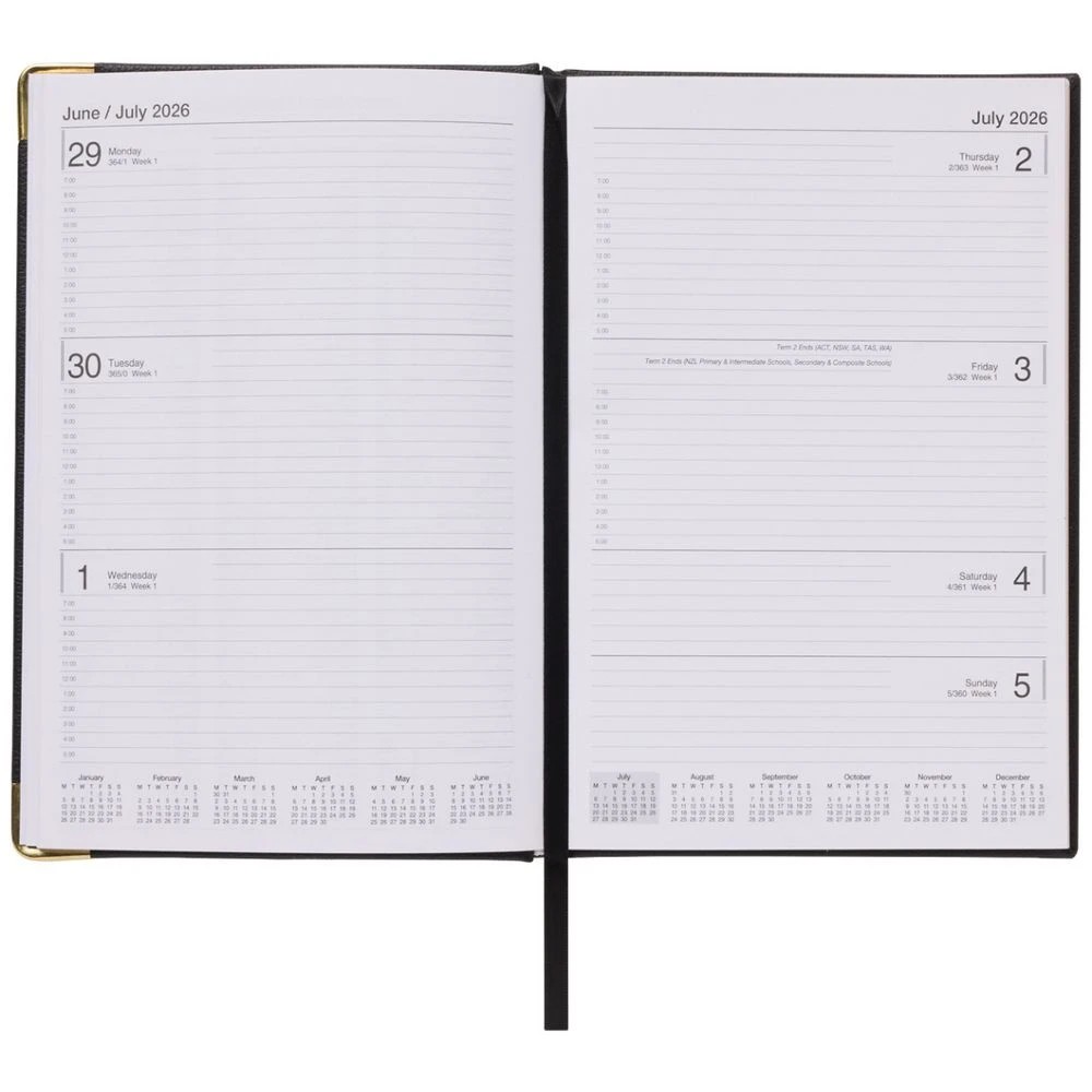 6 J.Burrows A5 Week to View Elite FY26/27 Diary Black, 6 of 6
