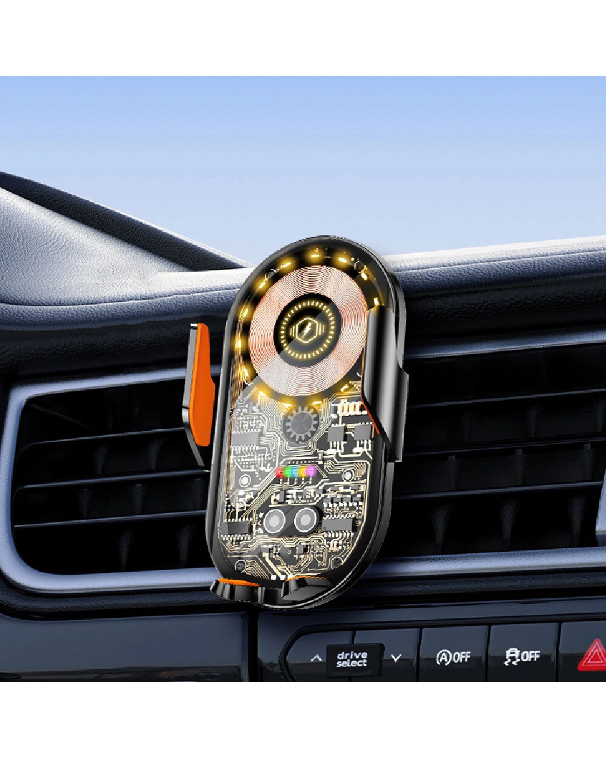 2 Sansai Wireless Automatic Clamping Car Hands-Free Phone Charger Holder - Clear, 2 of 3