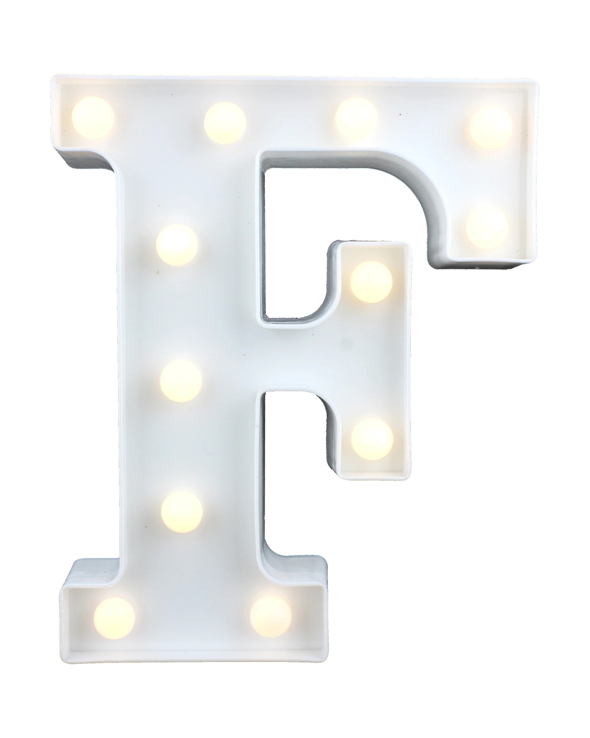 1 Partyrama LED Light Up Letter F White, 1 of 3