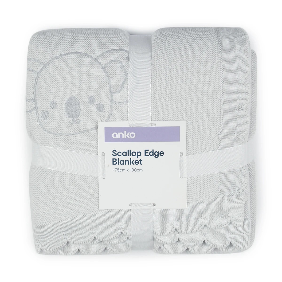 5 Scallop Edge Blanket - Grey, 5 of 5