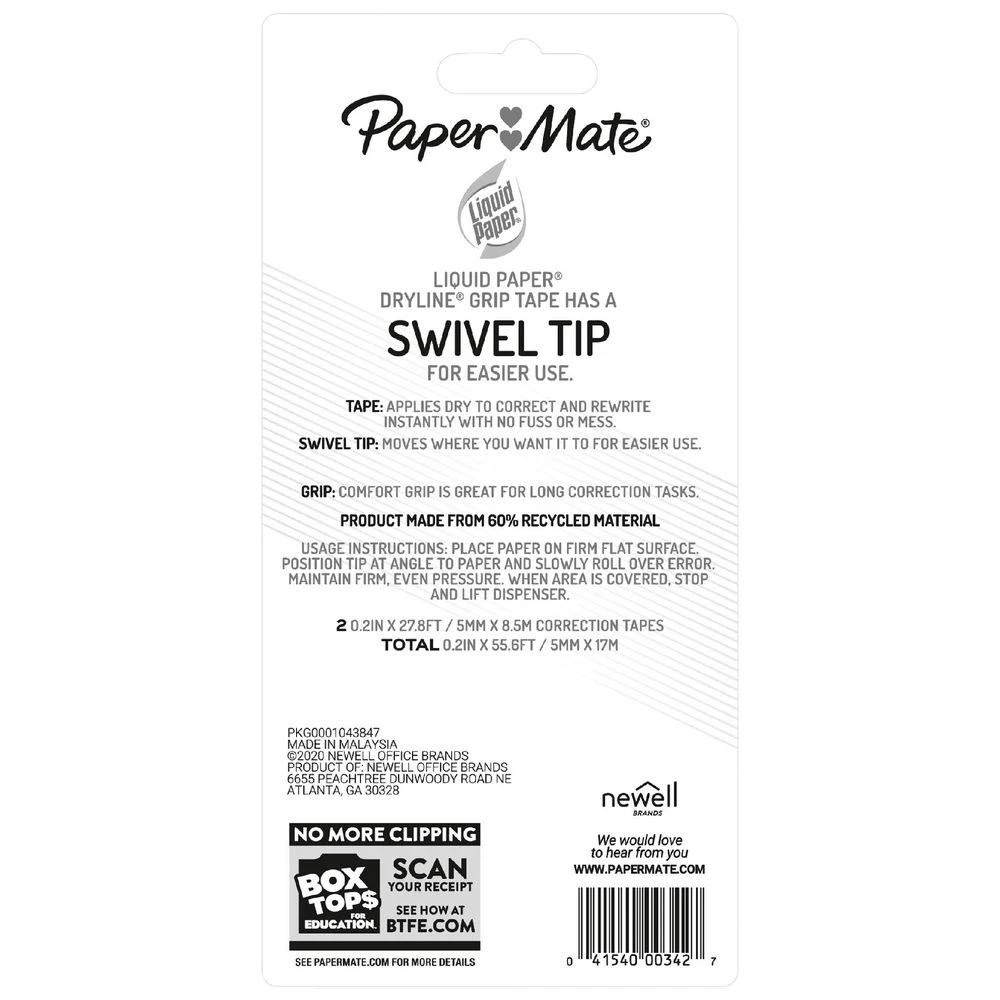 3 Liquid Paper Dryline Correction Tape 5mmx8.5m 2 Pack, 3 of 3