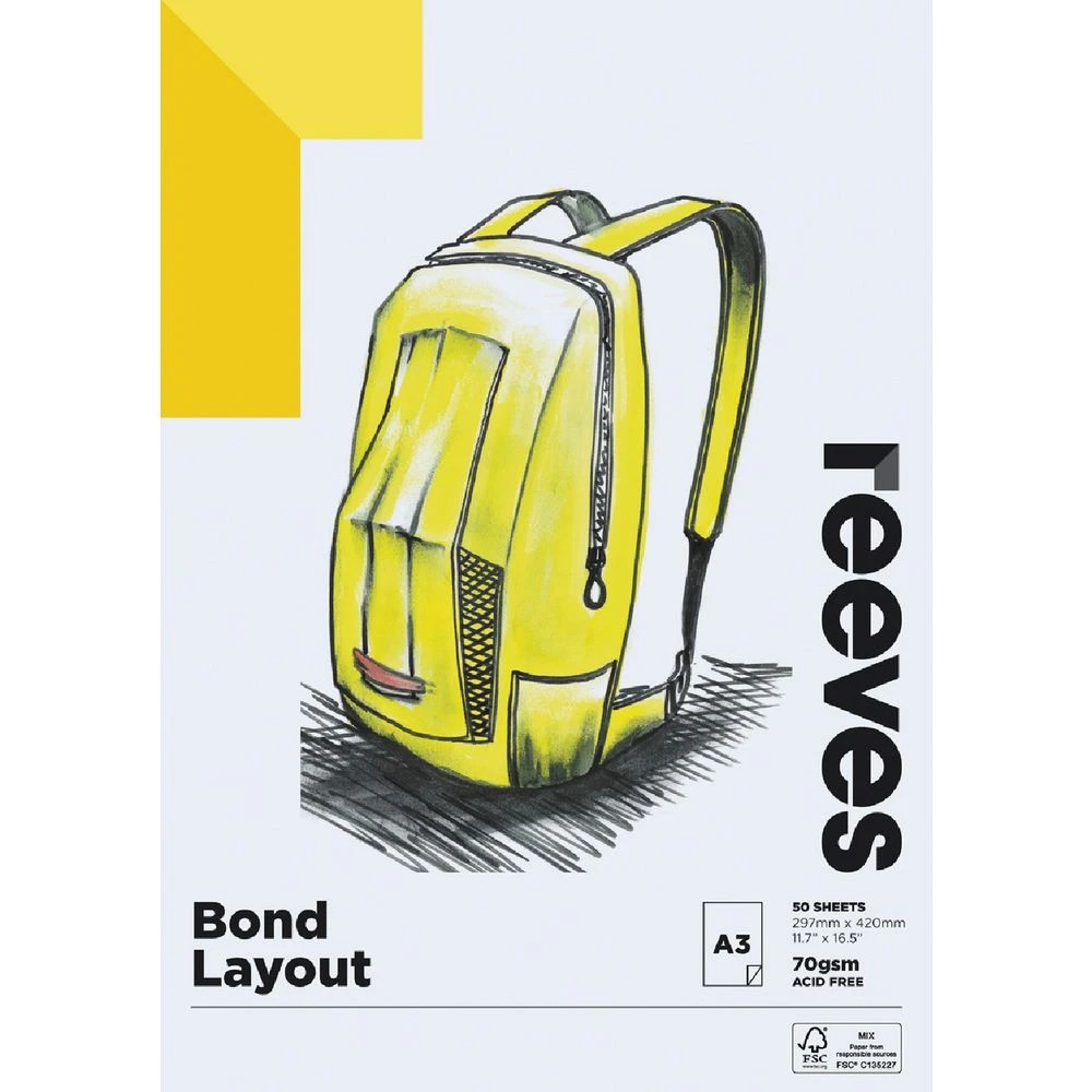1 Reeves Bond Layout Pad 70gsm 50 Sheets A3, 1 of 1