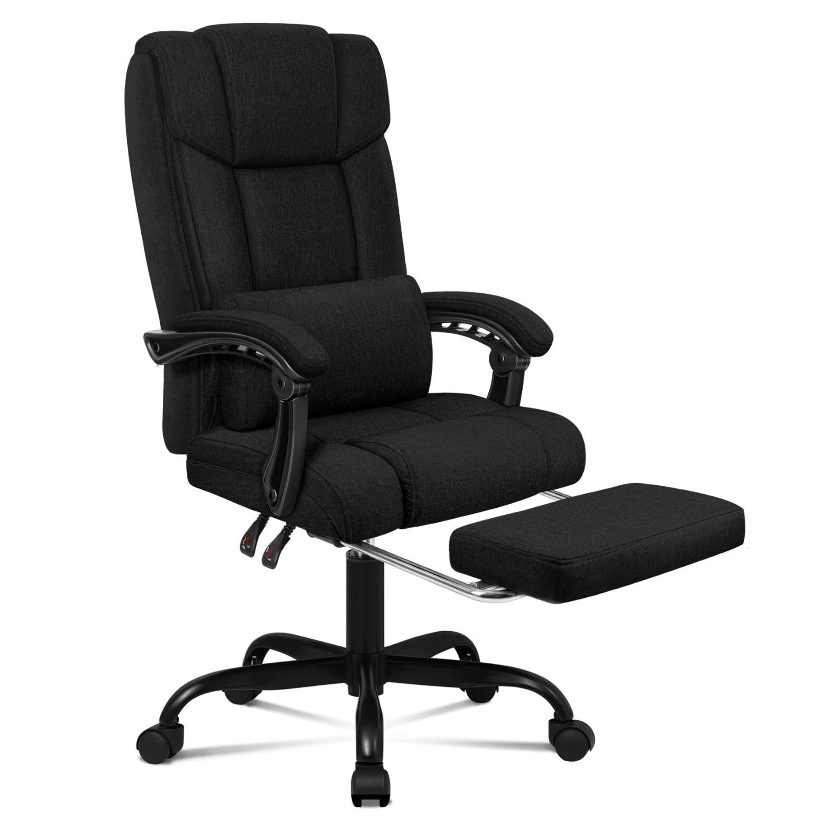 4 Alfordson Office Chair Executive Computer Gaming Fabric Seat Recliner - Black, 4 of 10