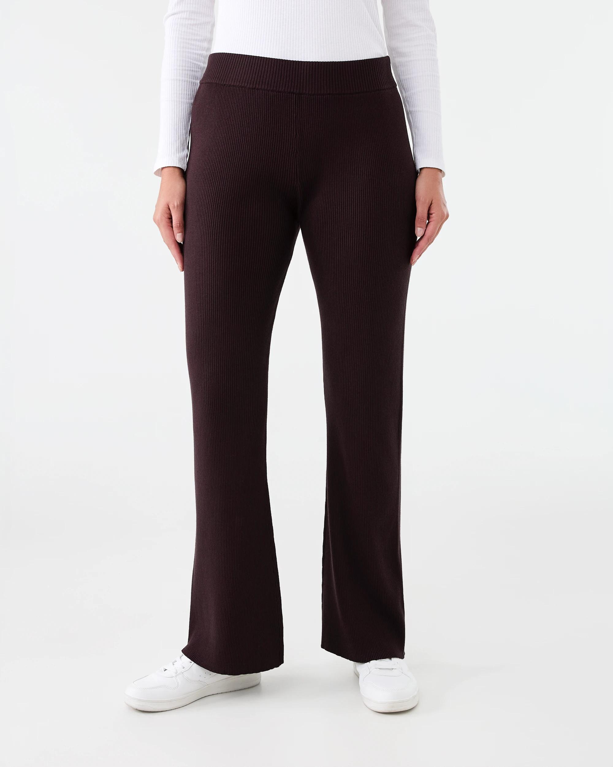 1 Kick Flare True Knit Pants Choc Plum, 1 of 5