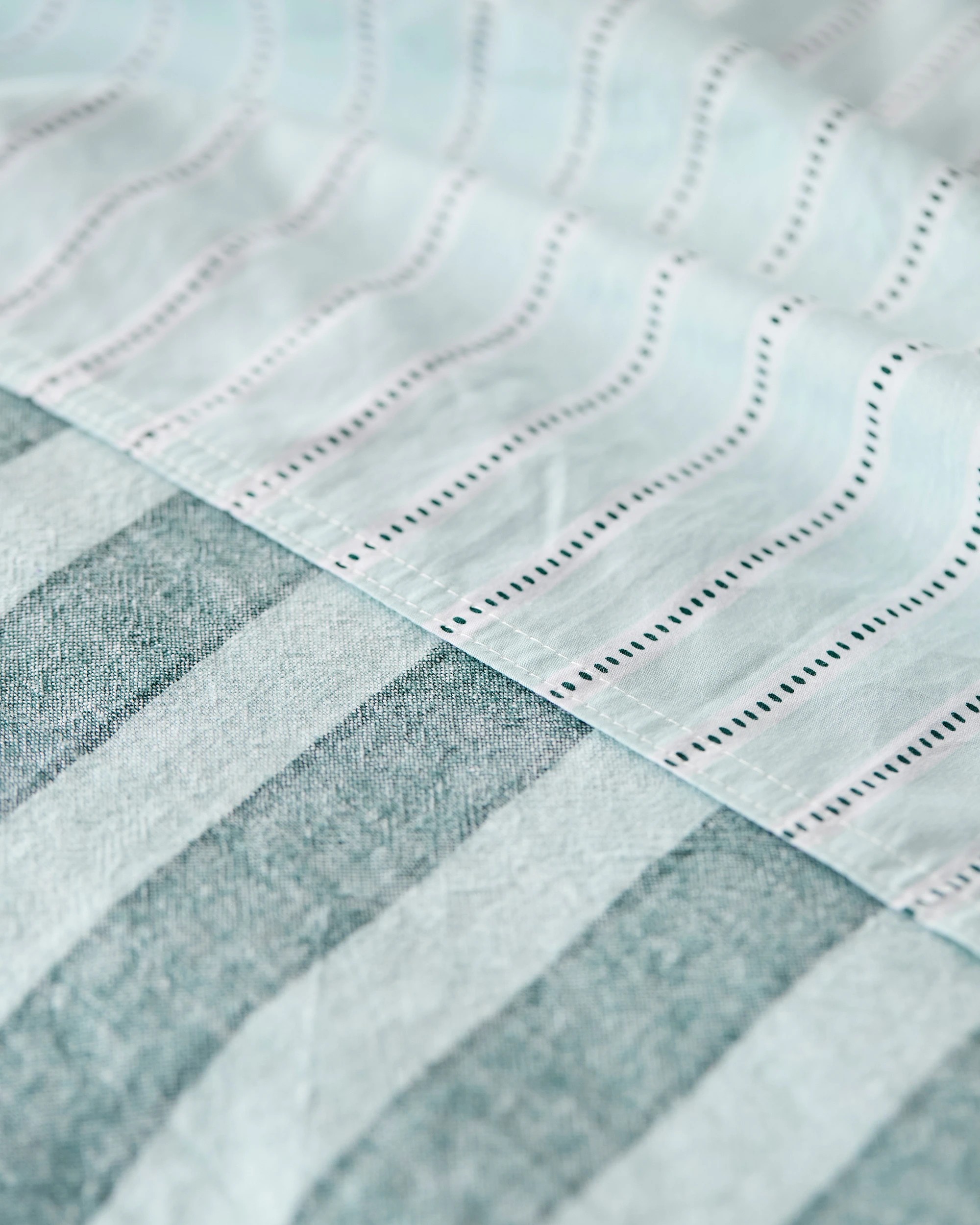 6 Target Reid Stripe Linen/Cotton Quilt Cover Set - Queen Bed - Green, 6 of 6