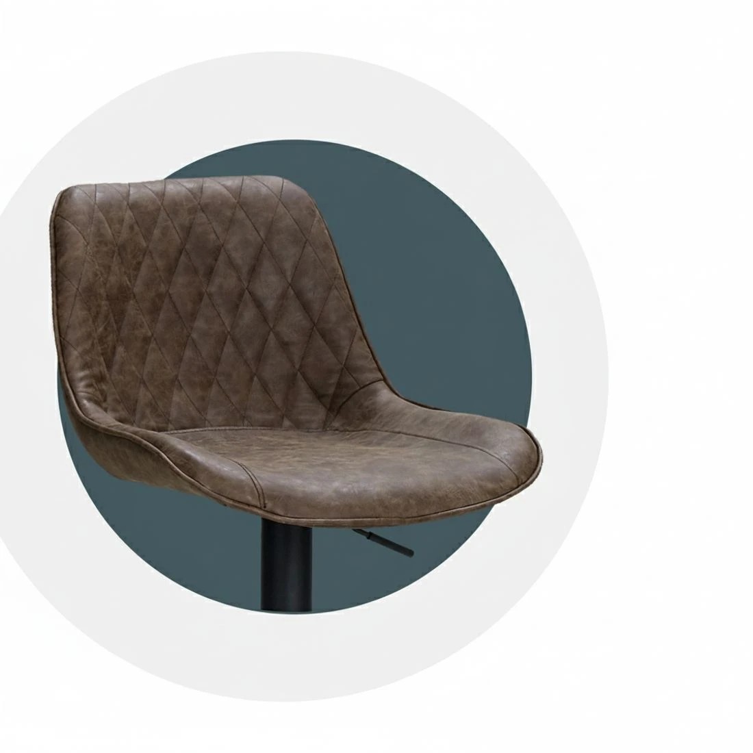 4 Artiss 4x Bar Stools Gas Lift Vintage Leather - Brown, 4 of 5