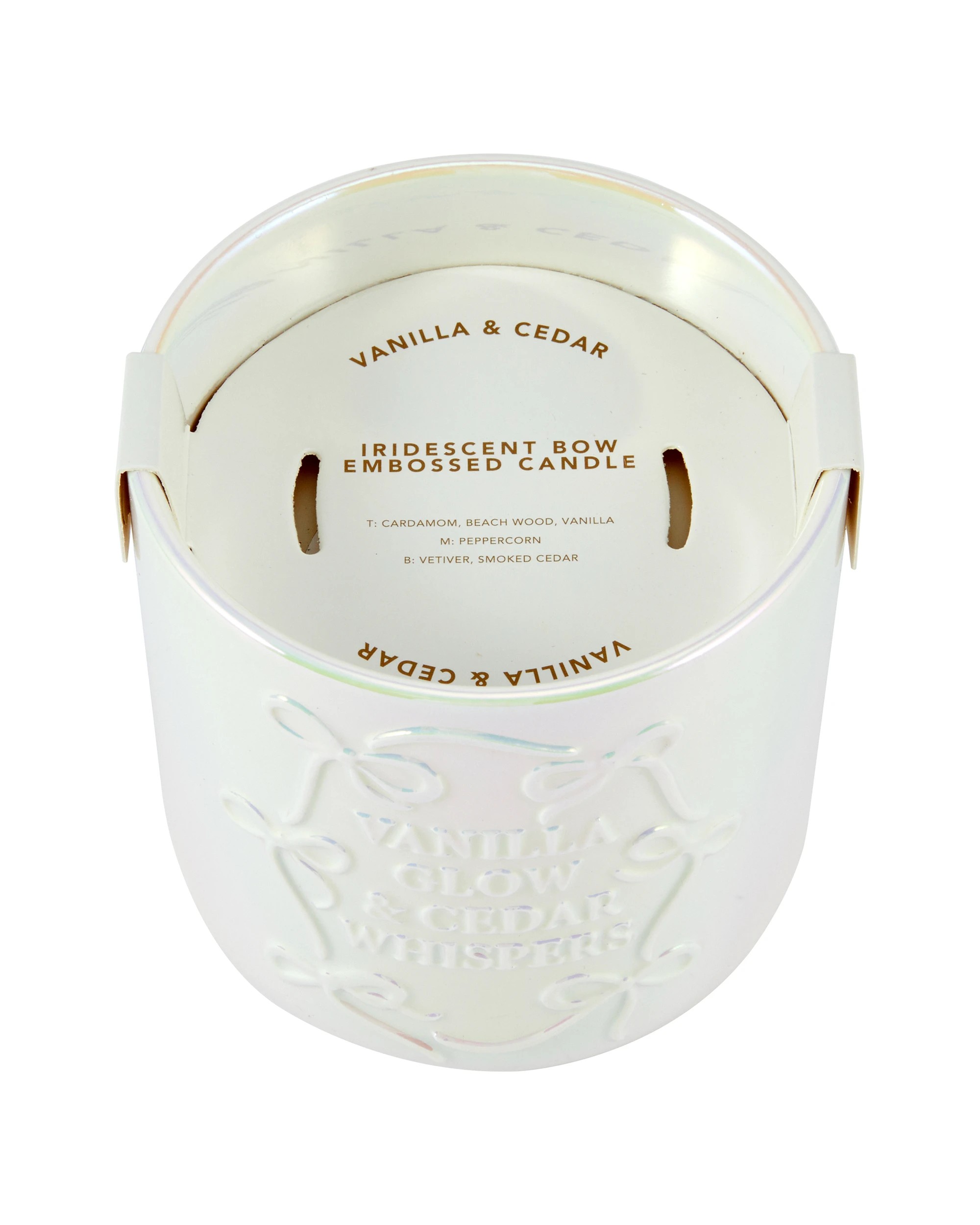4 Iridescent Bow Embossed Candle, 4 of 5