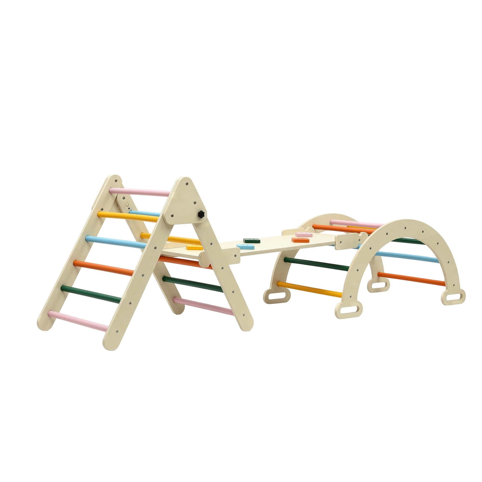 3 Keezi Kids Climbing Toys Sets Indoor Outdoor Toddler Toys Triangle Arch Climber - Multi, 3 of 5