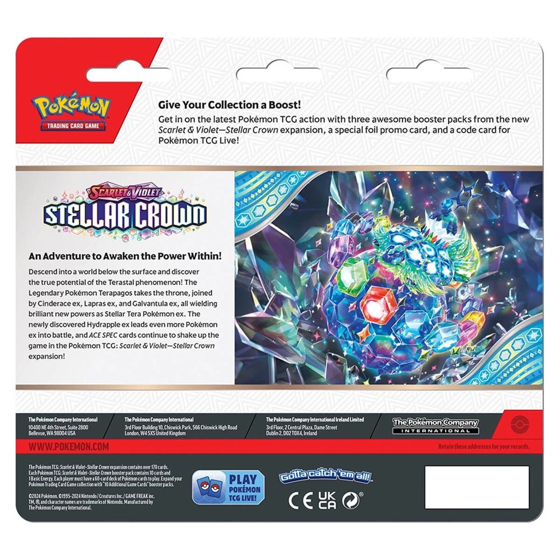 4 Pokemon Trading Card Game: Scarlet & Violet Stellar Crown Three-Booster Blister Pack - Assorted, 4 of 4