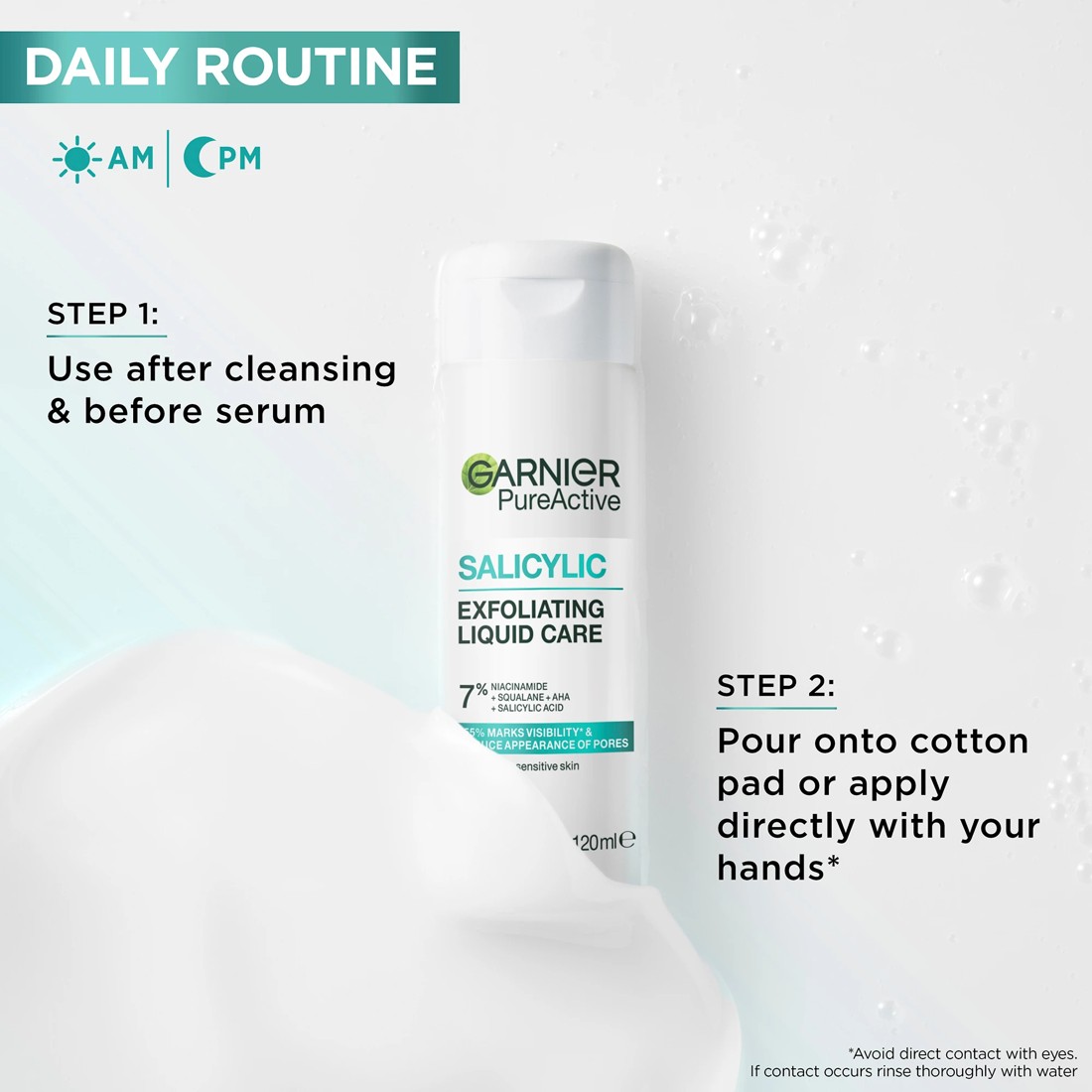 5 Garnier PureActive Salicylic Exfoliating Liquid Care 120ml - 7% Niacinamide, Squalane, AHA and Salicylic Acid, 5 of 6