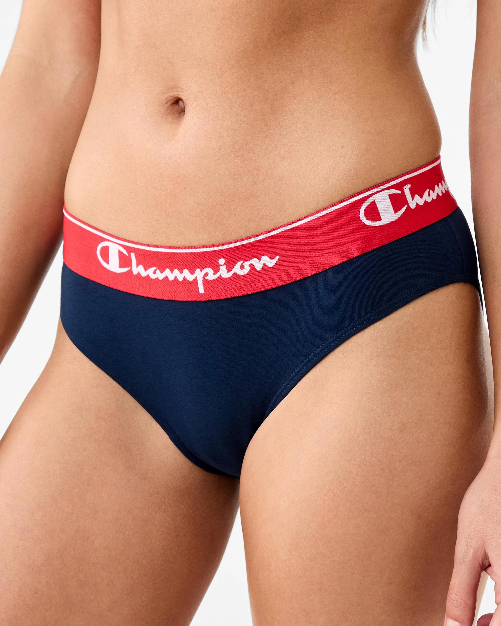 5 2 Pack Champion Womens Briefs White Navy, 5 of 9
