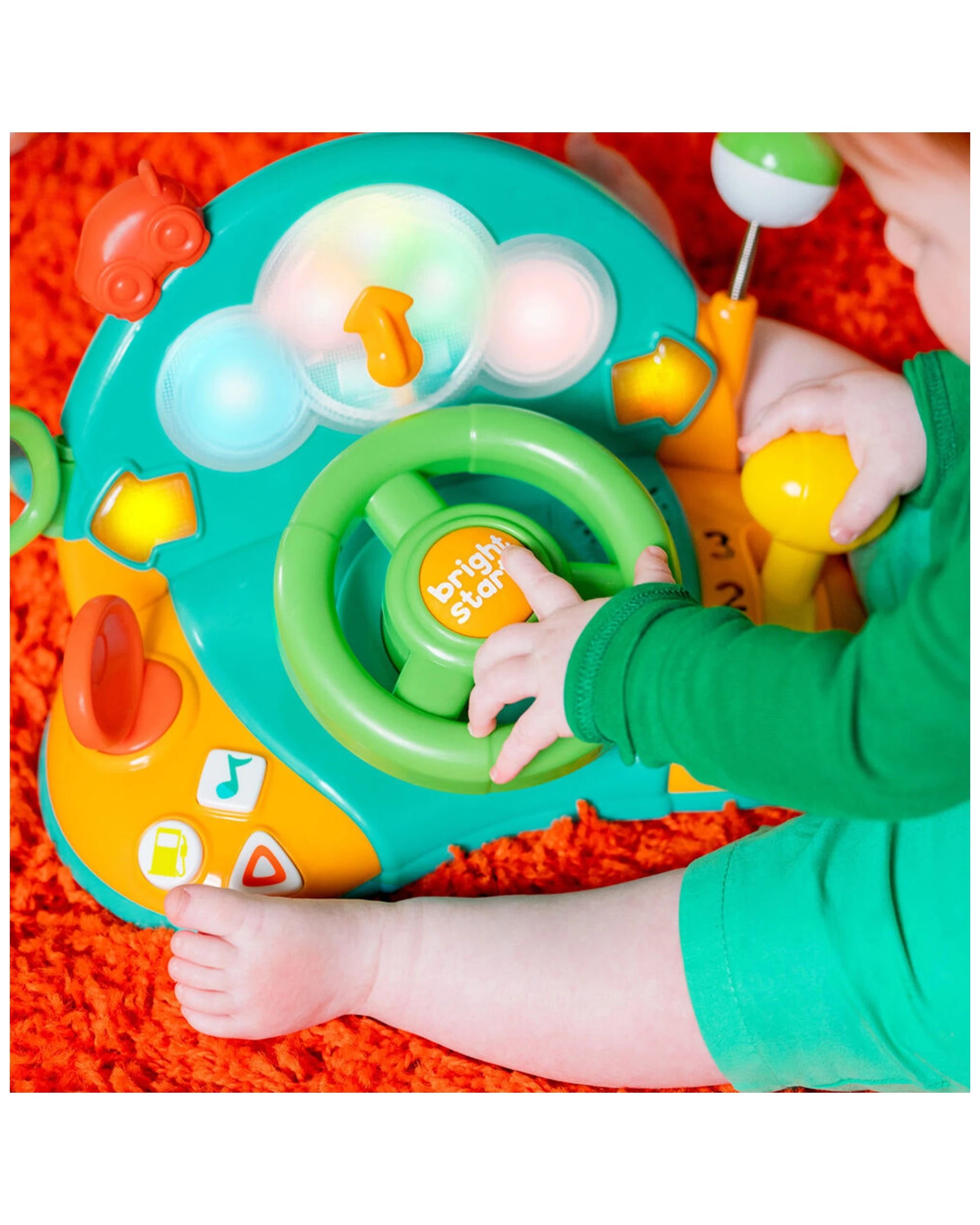 3 Bright Starts Lights And Colors Driver Steering Wheel Baby Toy 6 Months Plus - Multi, 3 of 8