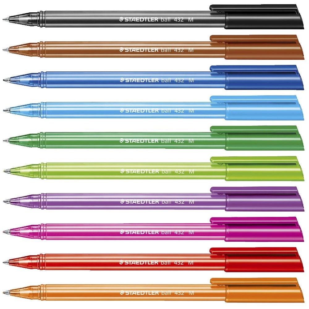 2 Staedtler Stick 432 Ice Ballpoint Pens Fashion 10 Pack, 2 of 10