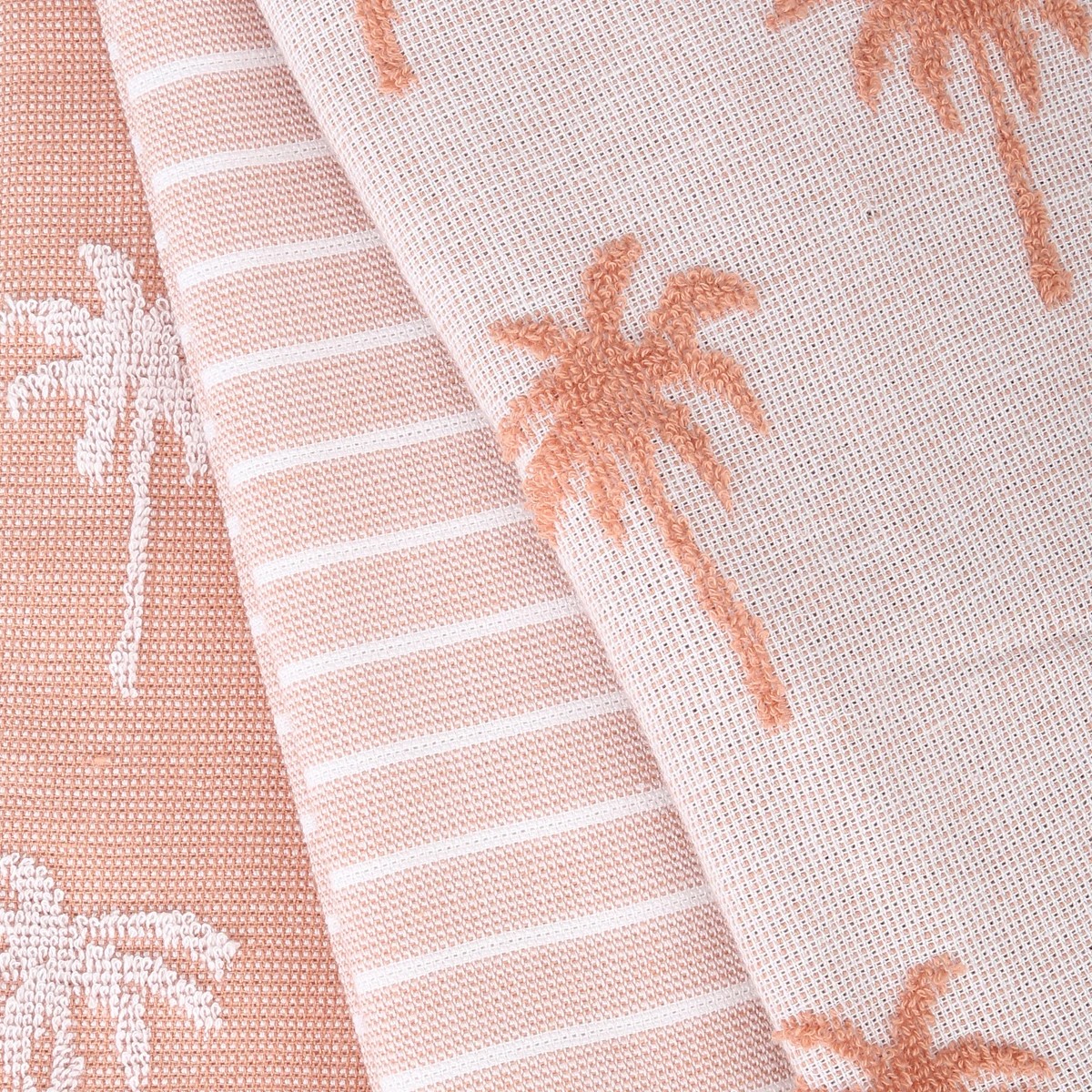 2 3 Pack Pink Palm Tea Towels, 2 of 6
