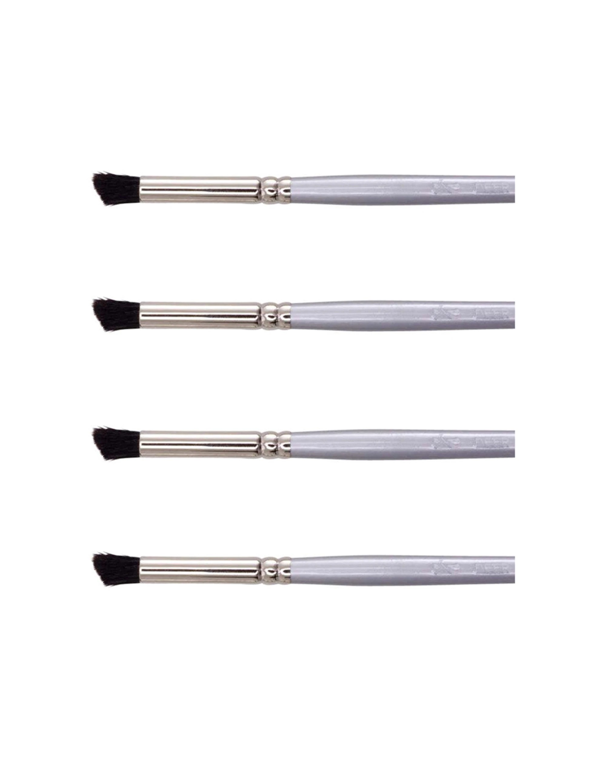 1 Jasart 4PK Ox Hair Deer Foot Watercolour Oil Brush Size 3 - Silver, 1 of 2