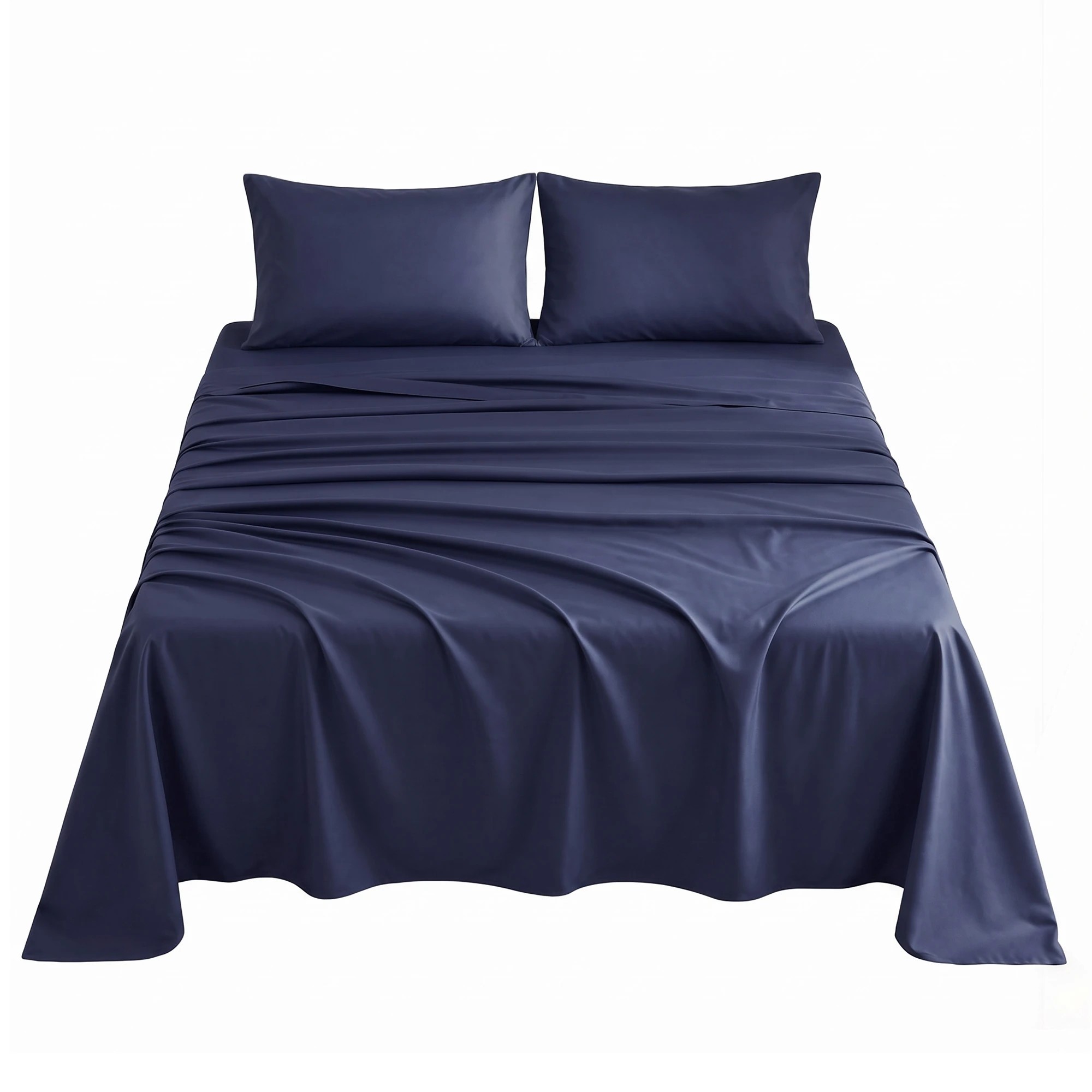 3 Giselle Bedding 500TC Cotton Sheet Set 40cm Deep Pocket for Hot Sleeper - King Bed - Blue, 3 of 9