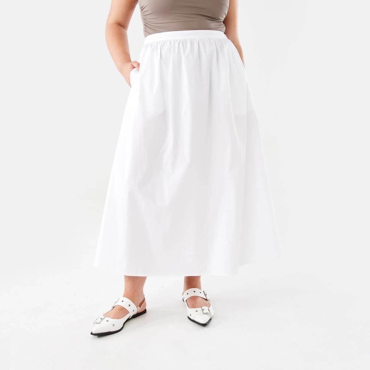 1 A-Line Maxi Skirt White, 1 of 6