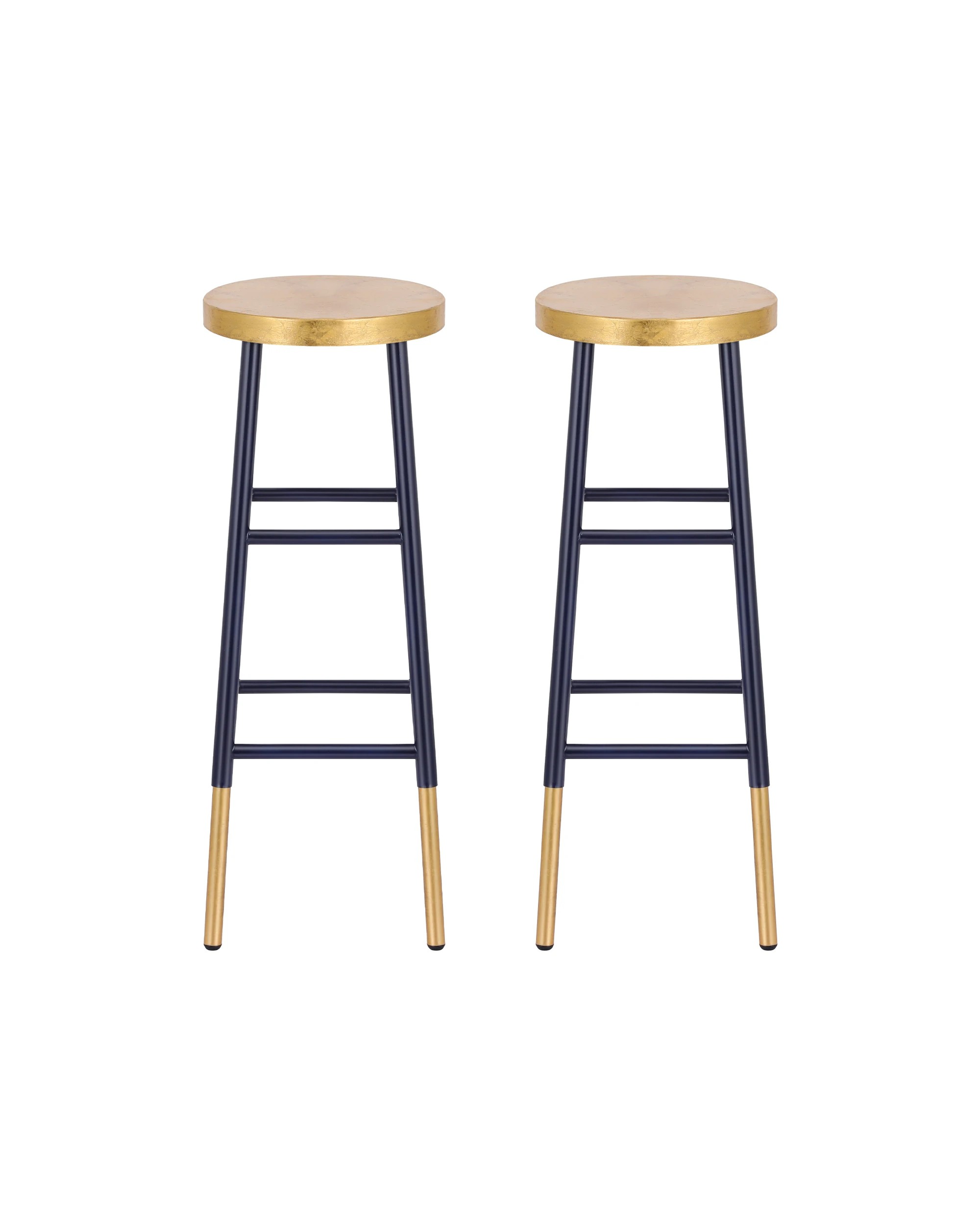 3 Artiss 2x Bar Stools Metal Gold Navy - Multi, 3 of 7