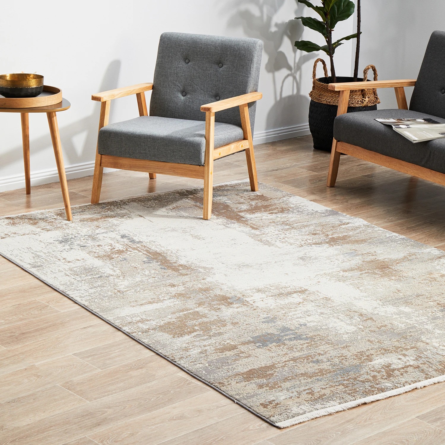 3 Common Ground Rugs Glimmers 105 400x300cm - Extra Extra Large Bamboo Silk Power Loomed Floor Rug - Natural, 3 of 9
