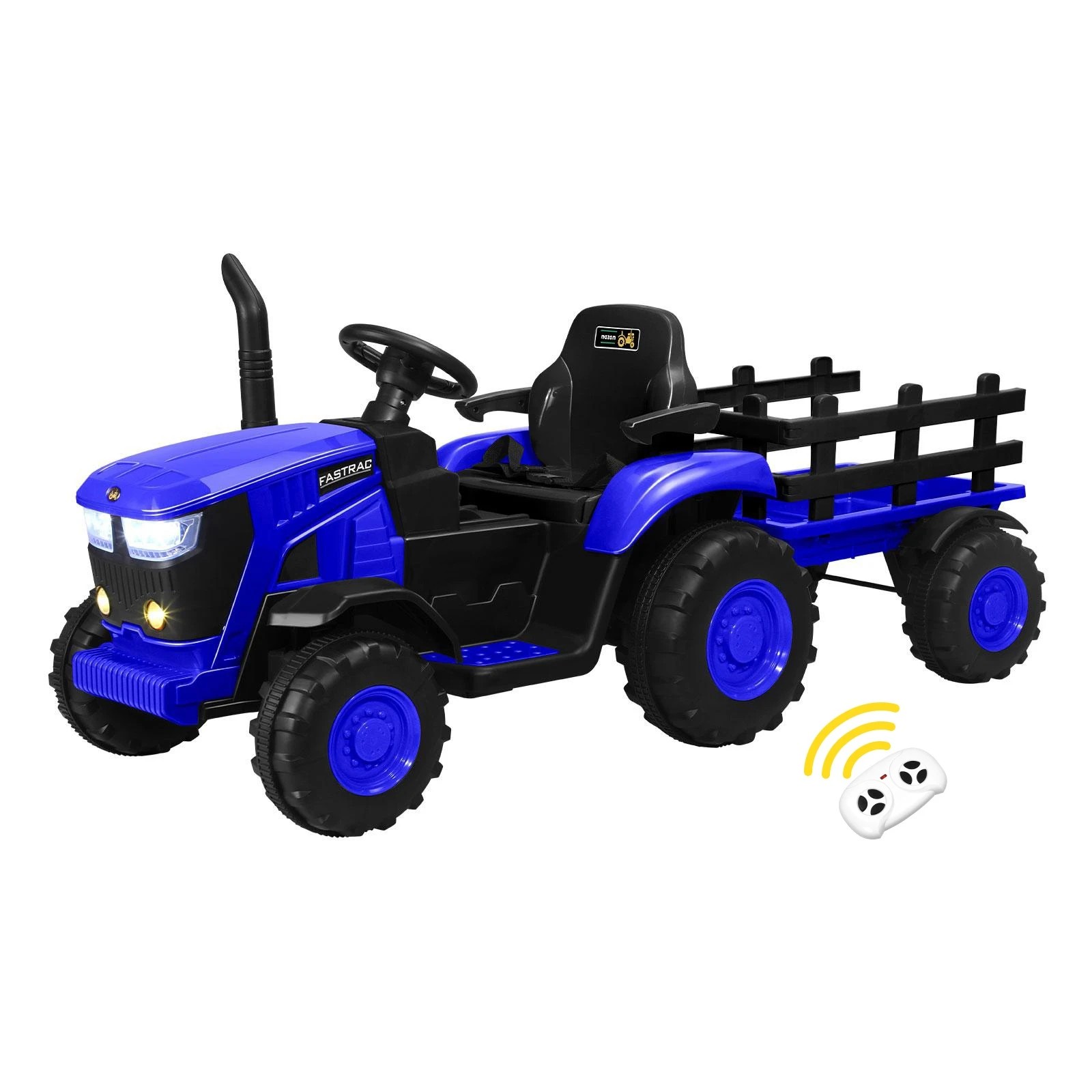 1 Mazam Kids Ride On Car Tractor 156 Cm Trailer 12v Remote Electric Toddlers Toy
 - Blue, 1 of 10