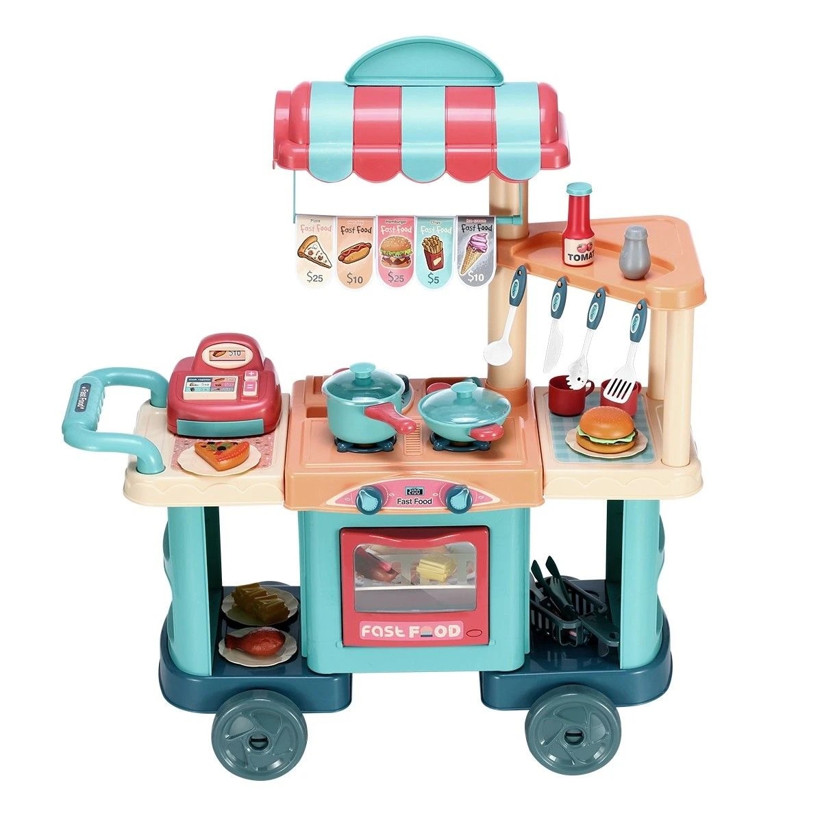3 AUSWAY 60 Accessories Kid Toy Kitchen Set Children Toddler Pretend Play, 3 of 3