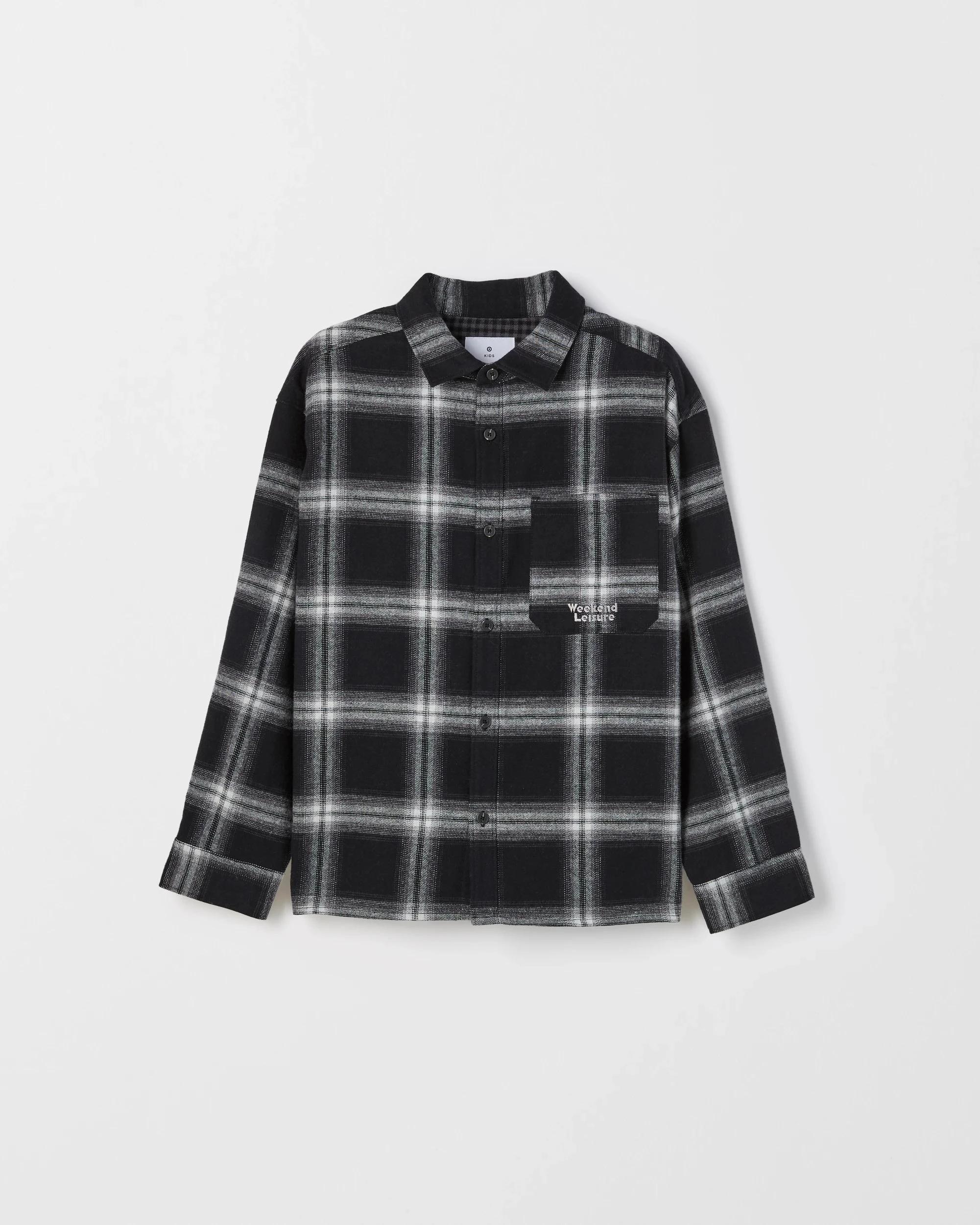 6 Target Kids Australian Cotton Long Sleeve Check Shirt BLACK, 6 of 7