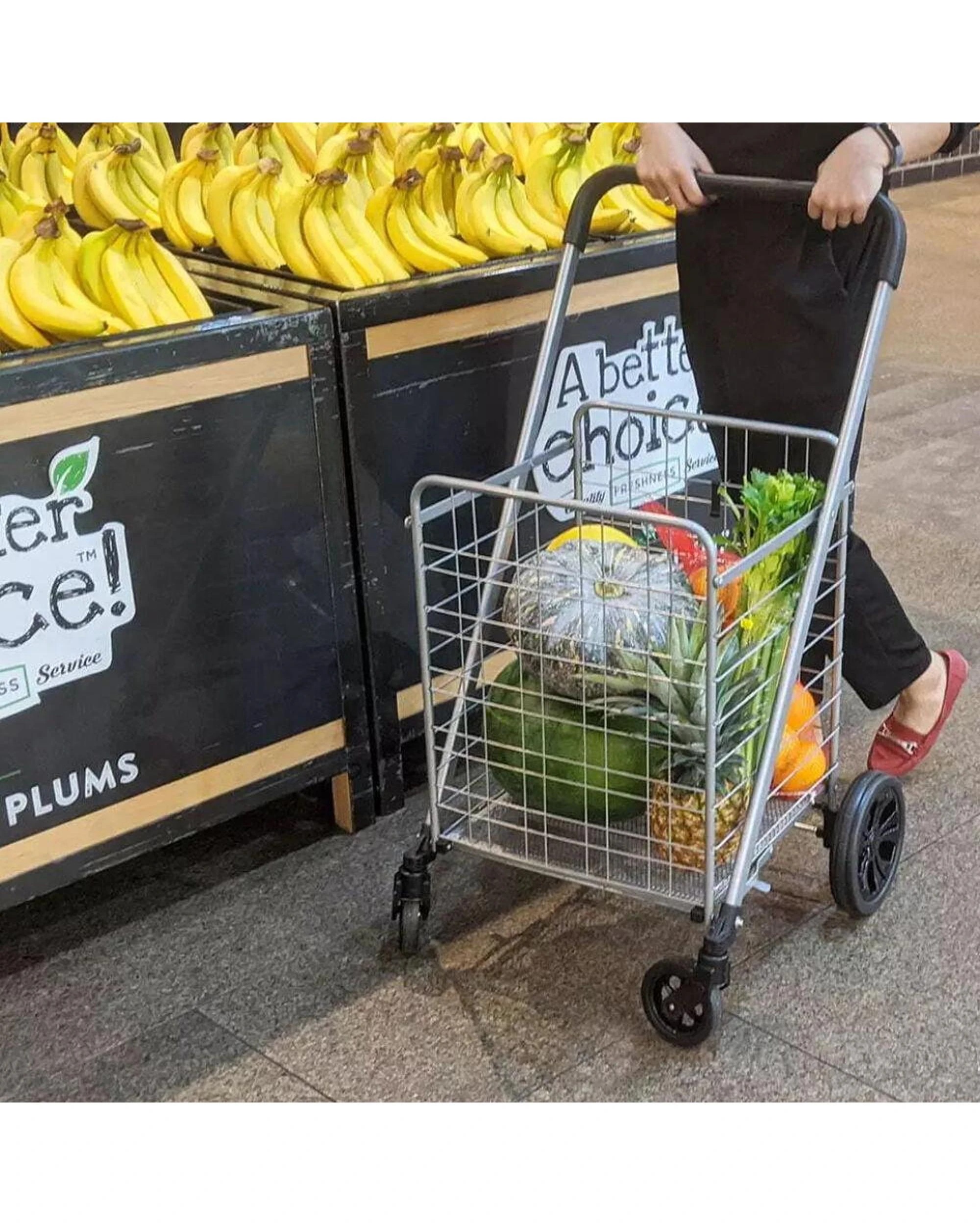 6 White Magic Handy Trolley Basket Cart Medium 65L  Silver, 6 of 8