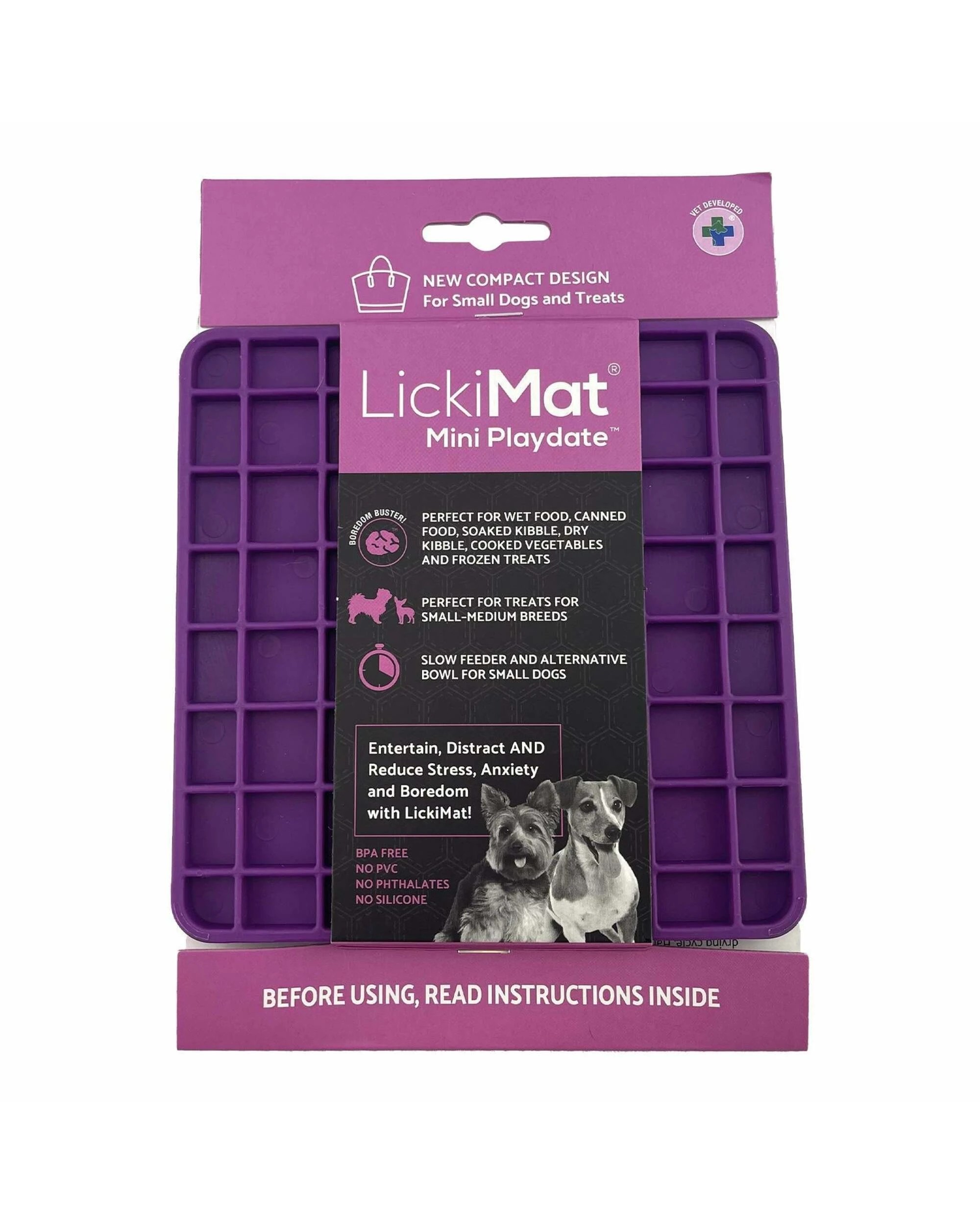1 Lickimat Dog Feeder Mini Playdate Purple, 1 of 1