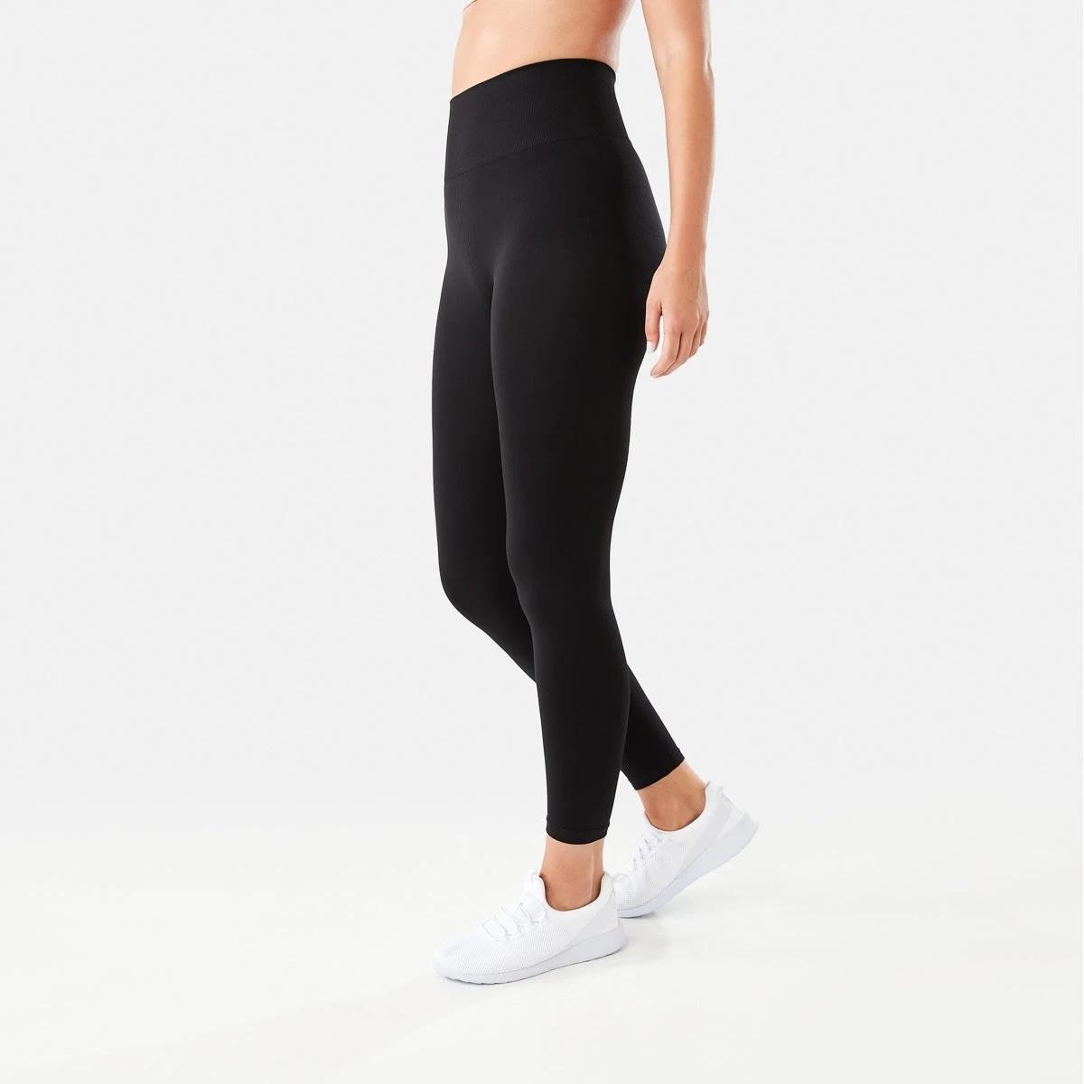 2 Active Womens Full Length Seamfree Leggings BLACK, 2 of 4