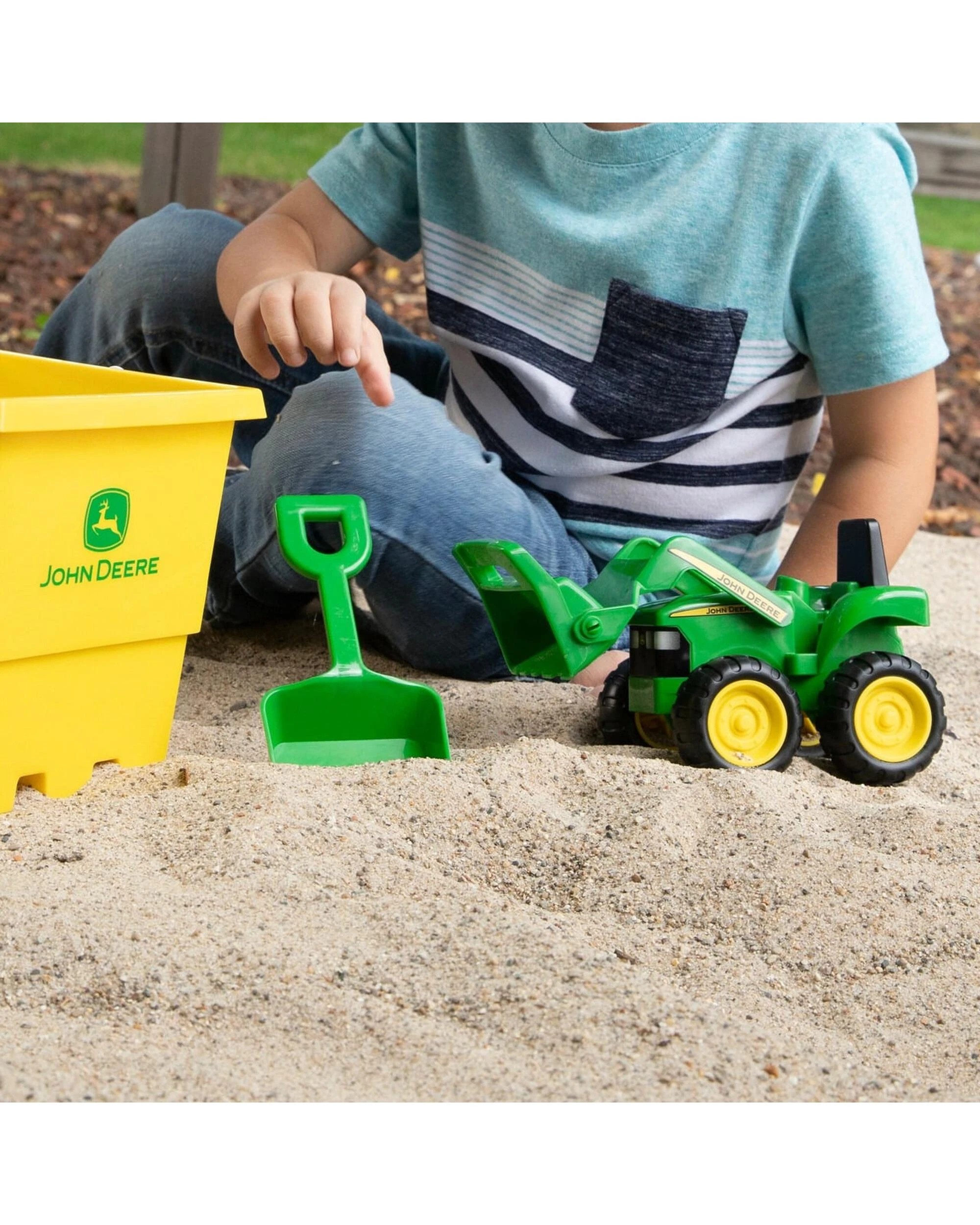 3 John Deere Kids Sandbox Toy Set with Tractor, Bucket, and Shovel, 3 of 5