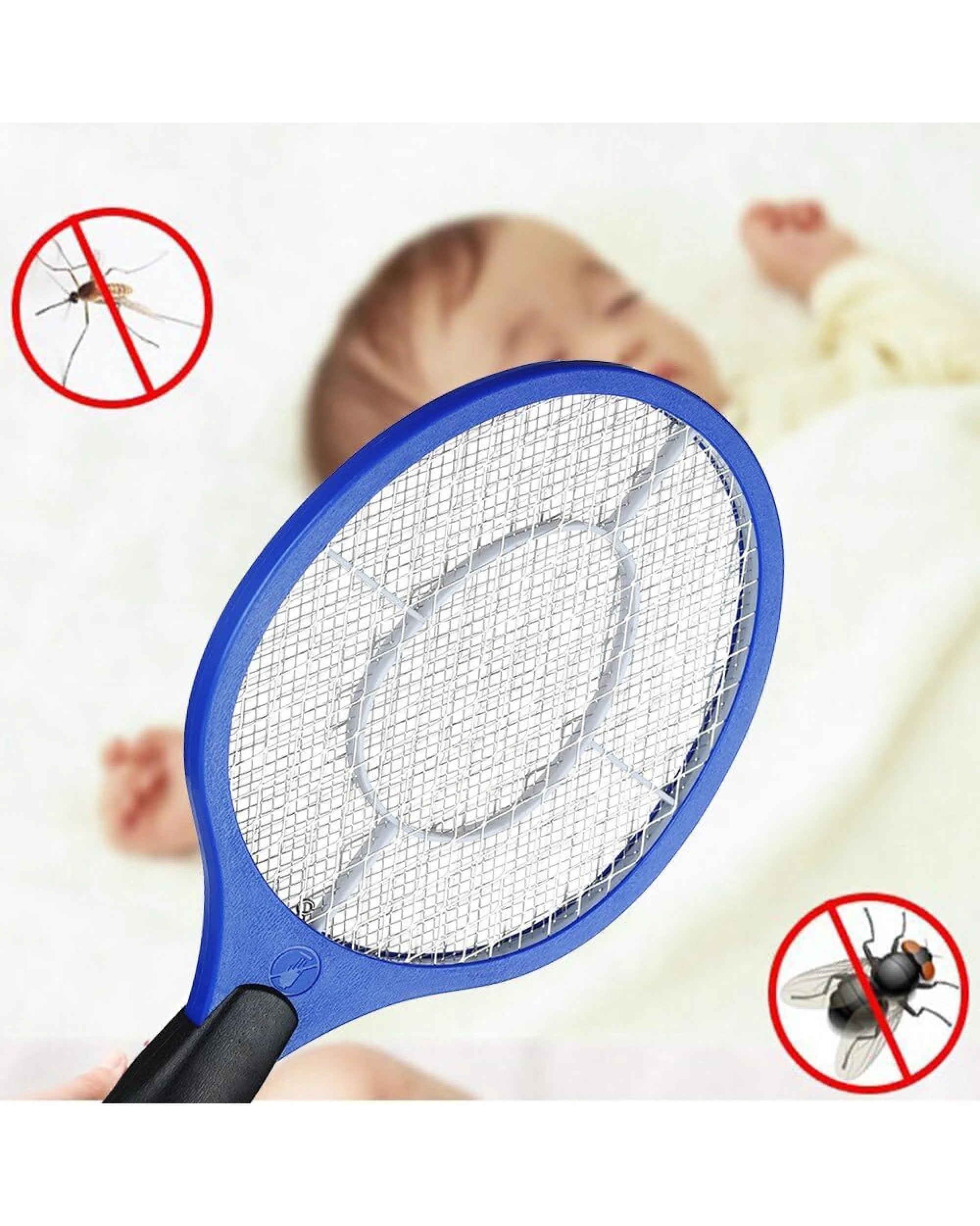 6 BR Outdoor Electric Insect Zapper Racket with Swatter Net for Mosquitoes and Flies, 6 of 8